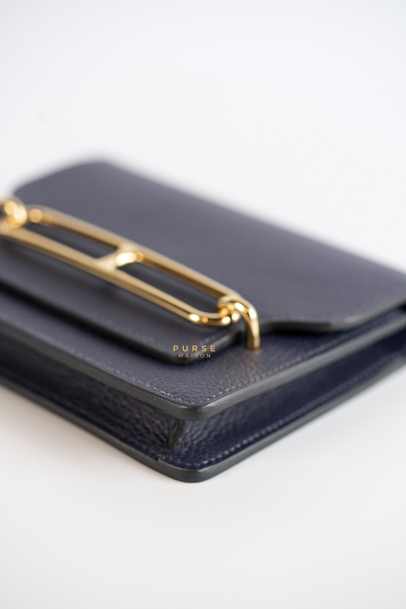 Roulis Slim Wallet Blue Nuit Evercolor Permabrass Hardware Stamp A | Purse Maison Luxury Bags Shop