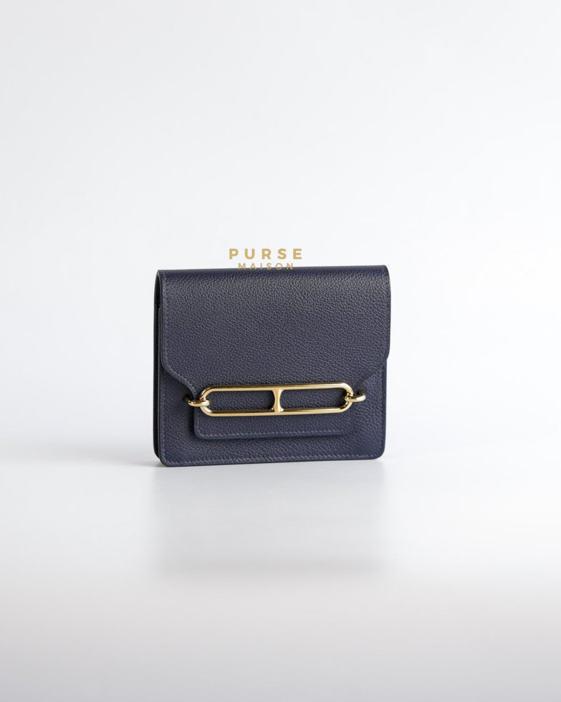 Roulis Slim Wallet Blue Nuit Evercolor Permabrass Hardware Stamp A | Purse Maison Luxury Bags Shop