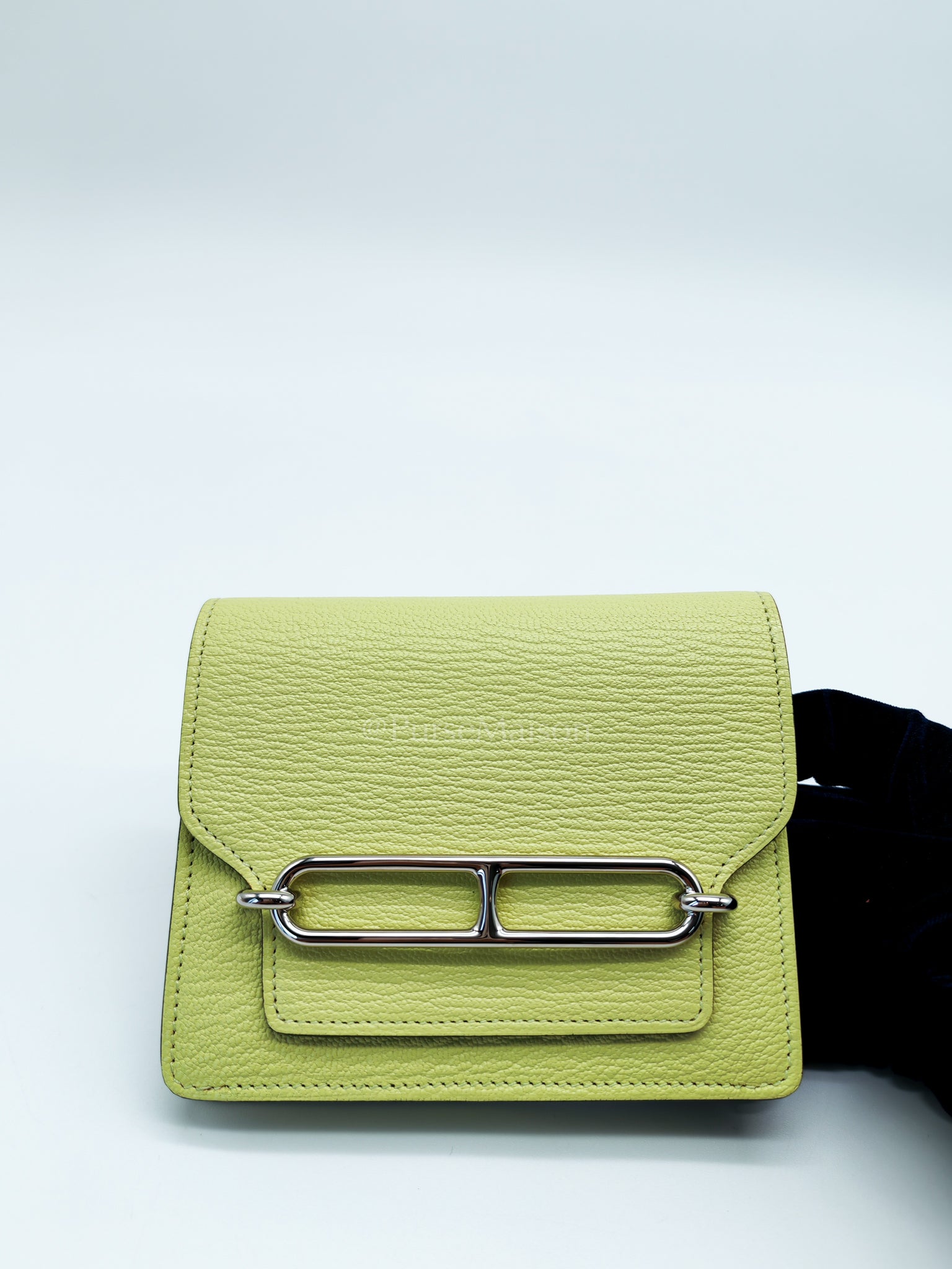 Roulis Slim Wallet in Jaune Bourgeon Chevre Mysore & Palladium Hardware Stamp U(2022) | Purse Maison Luxury Bags Shop