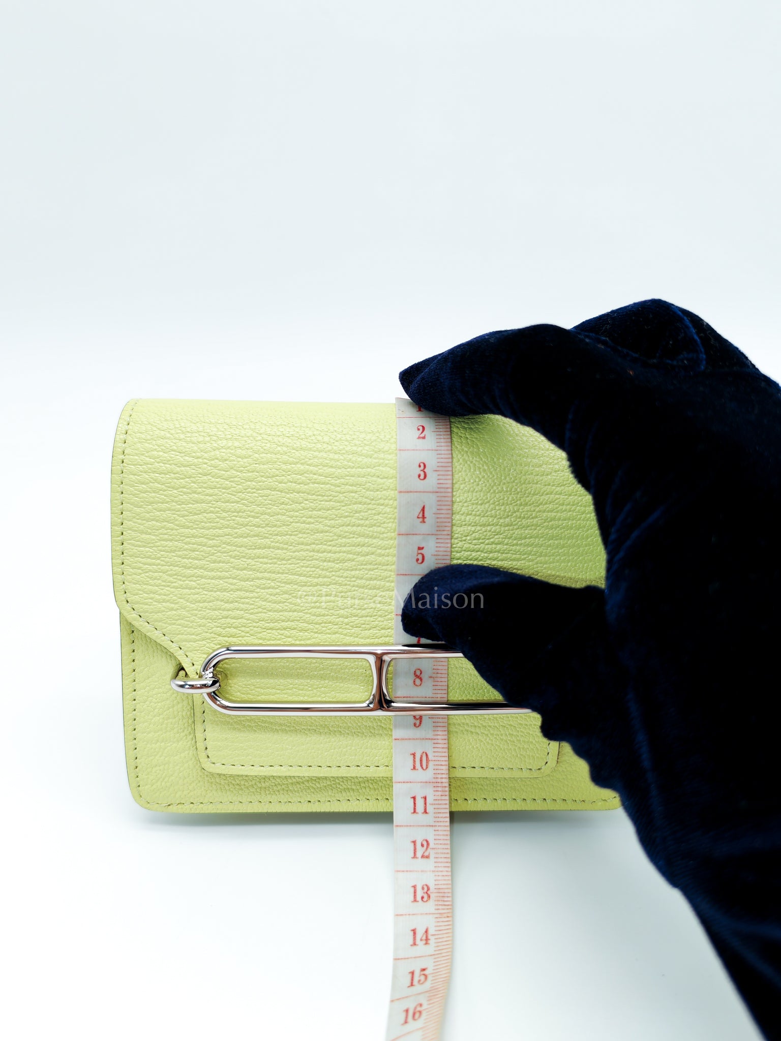 Roulis Slim Wallet in Jaune Bourgeon Chevre Mysore & Palladium Hardware Stamp U(2022) | Purse Maison Luxury Bags Shop