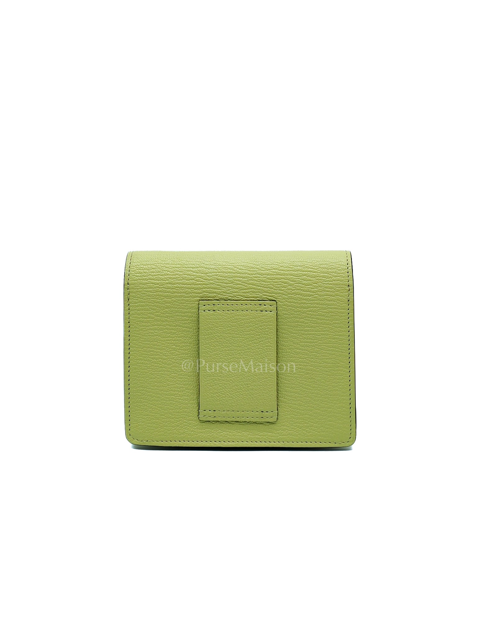Roulis Slim Wallet in Jaune Bourgeon Chevre Mysore & Palladium Hardware Stamp U(2022) | Purse Maison Luxury Bags Shop