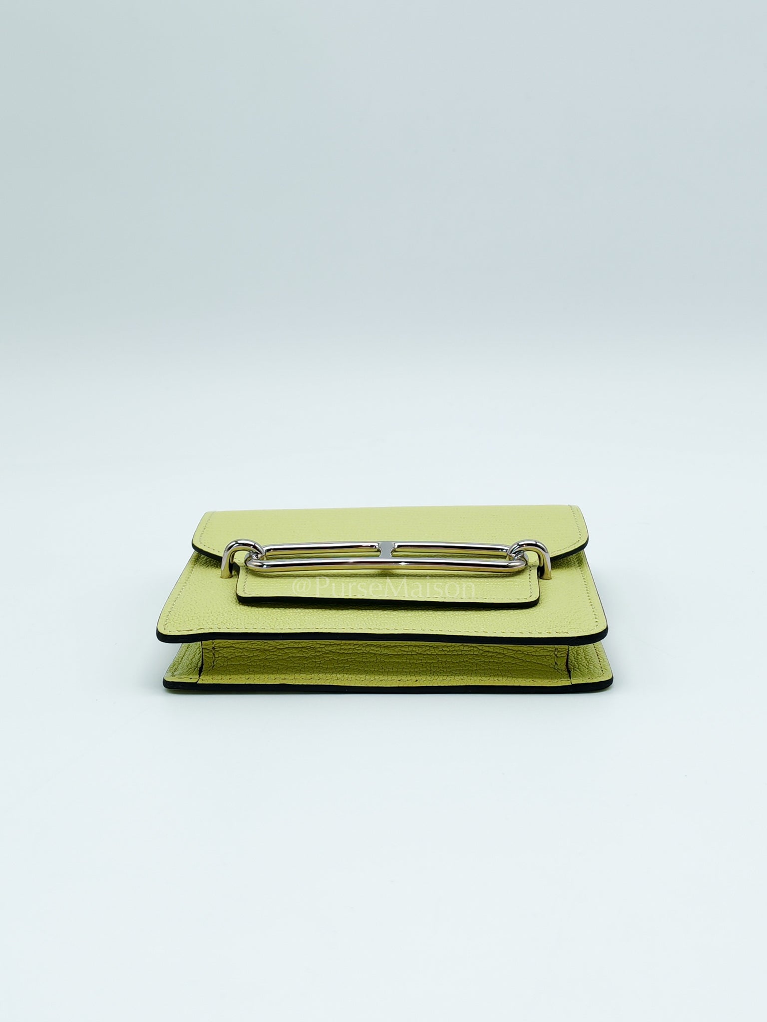 Roulis Slim Wallet in Jaune Bourgeon Chevre Mysore & Palladium Hardware Stamp U(2022) | Purse Maison Luxury Bags Shop