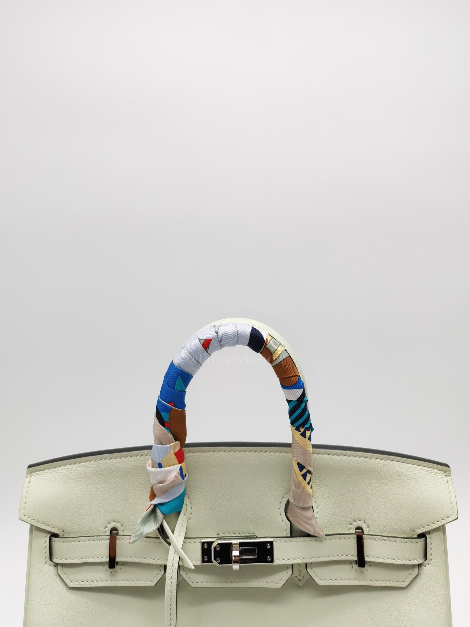 Birkin 25 in Vert Fizz Swift Leather Palladium Hardware Stamp U(2022)