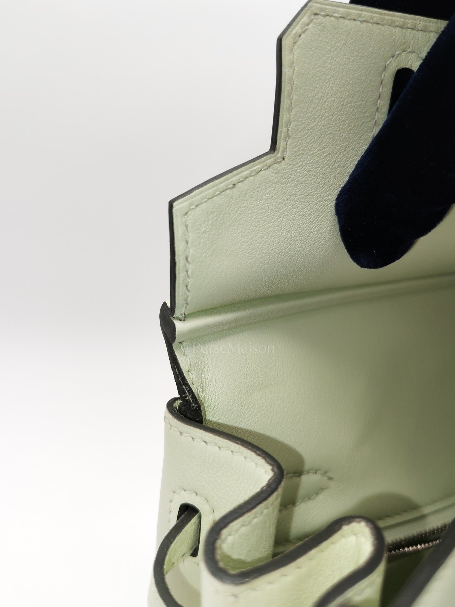 Birkin 25 in Vert Fizz Swift Leather Palladium Hardware Stamp U(2022)
