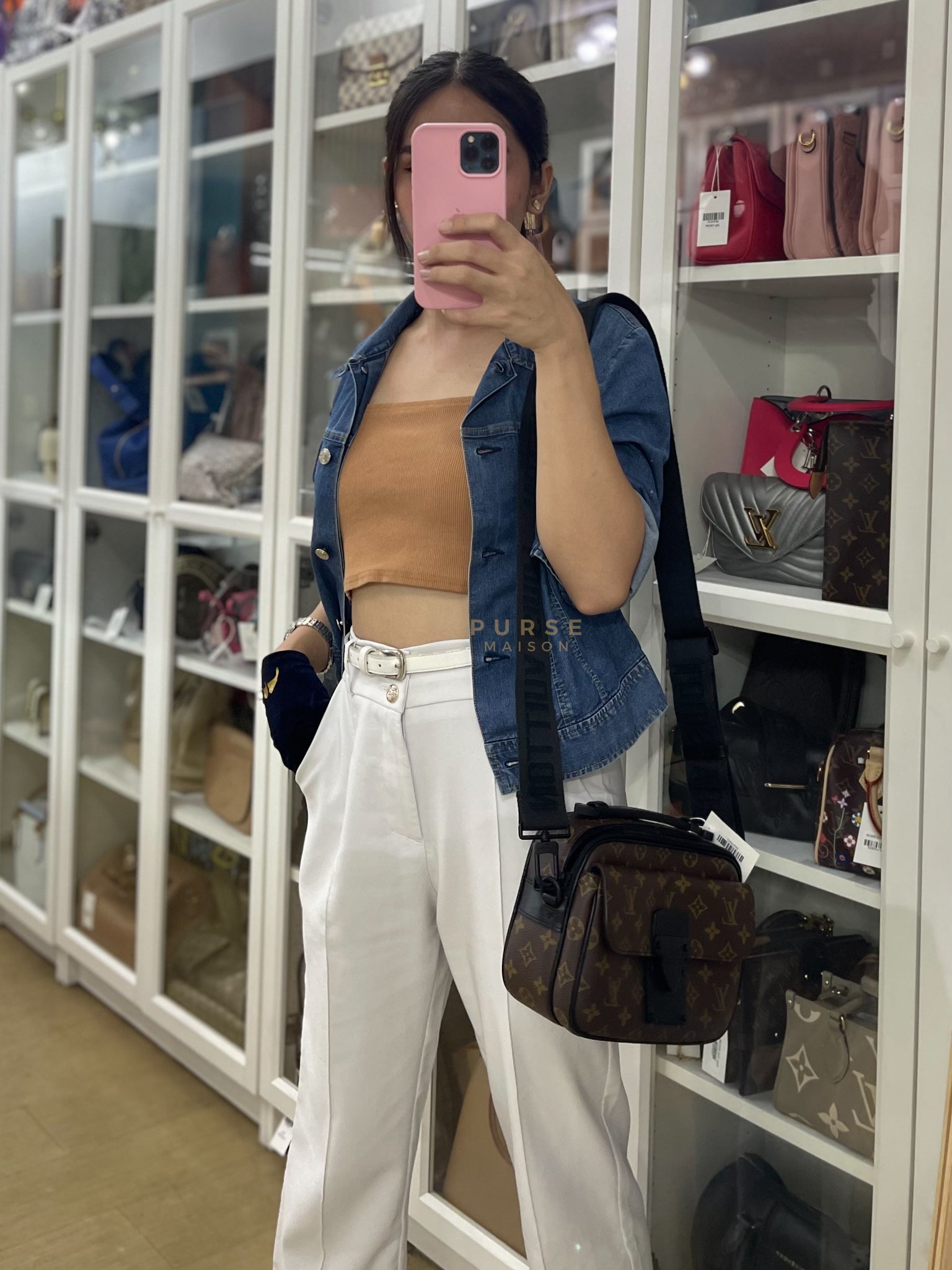 S Lock Messenger Bag Monogram Canvas | Purse Maison Luxury Bags Shop