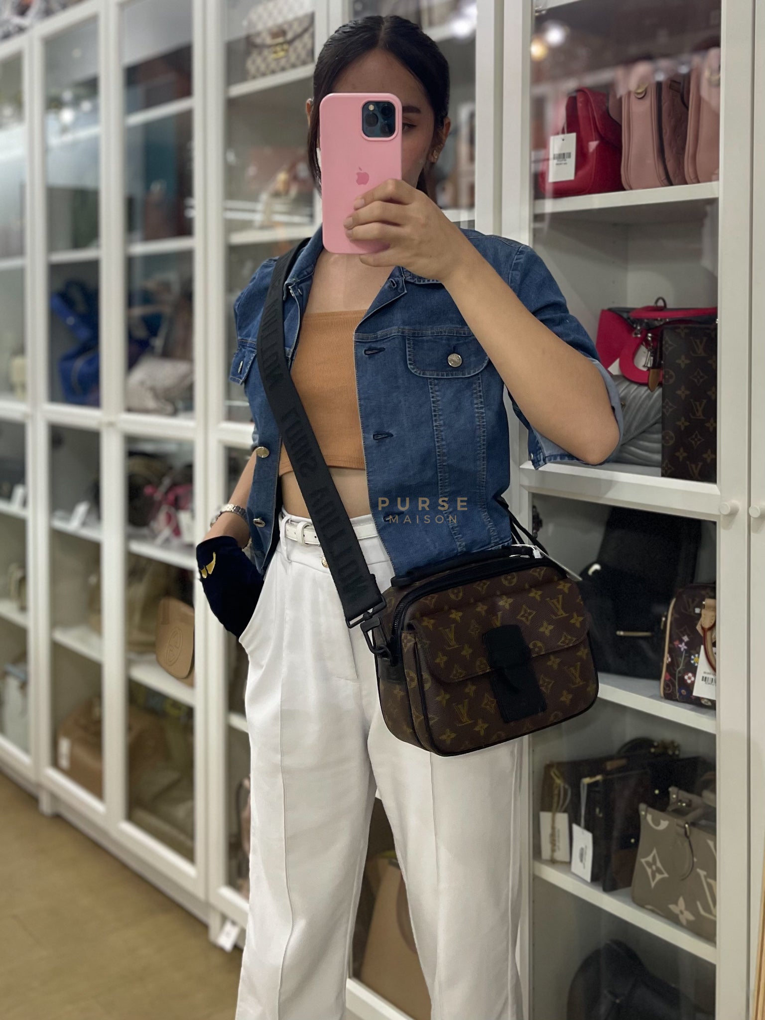 S Lock Messenger Bag Monogram Canvas | Purse Maison Luxury Bags Shop