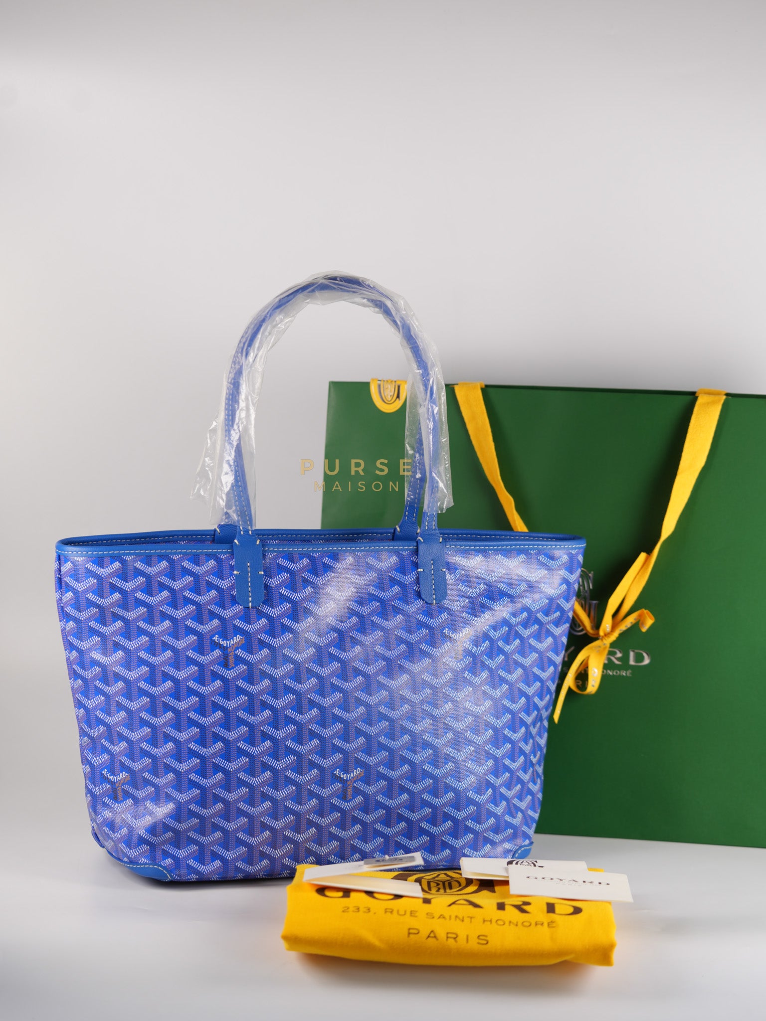 Sac Artois PM Tote Bag in Blue Goyardine Canvas | Purse Maison Luxury Bags Shop