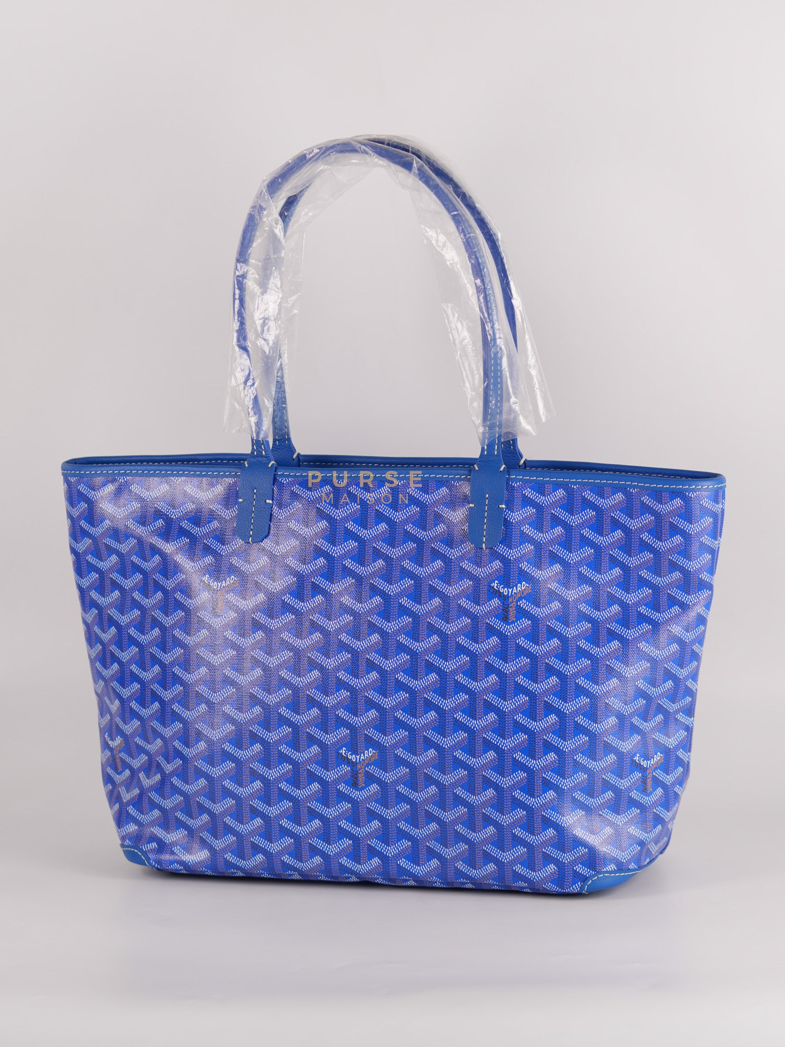 Sac Artois PM Tote Bag in Blue Goyardine Canvas | Purse Maison Luxury Bags Shop
