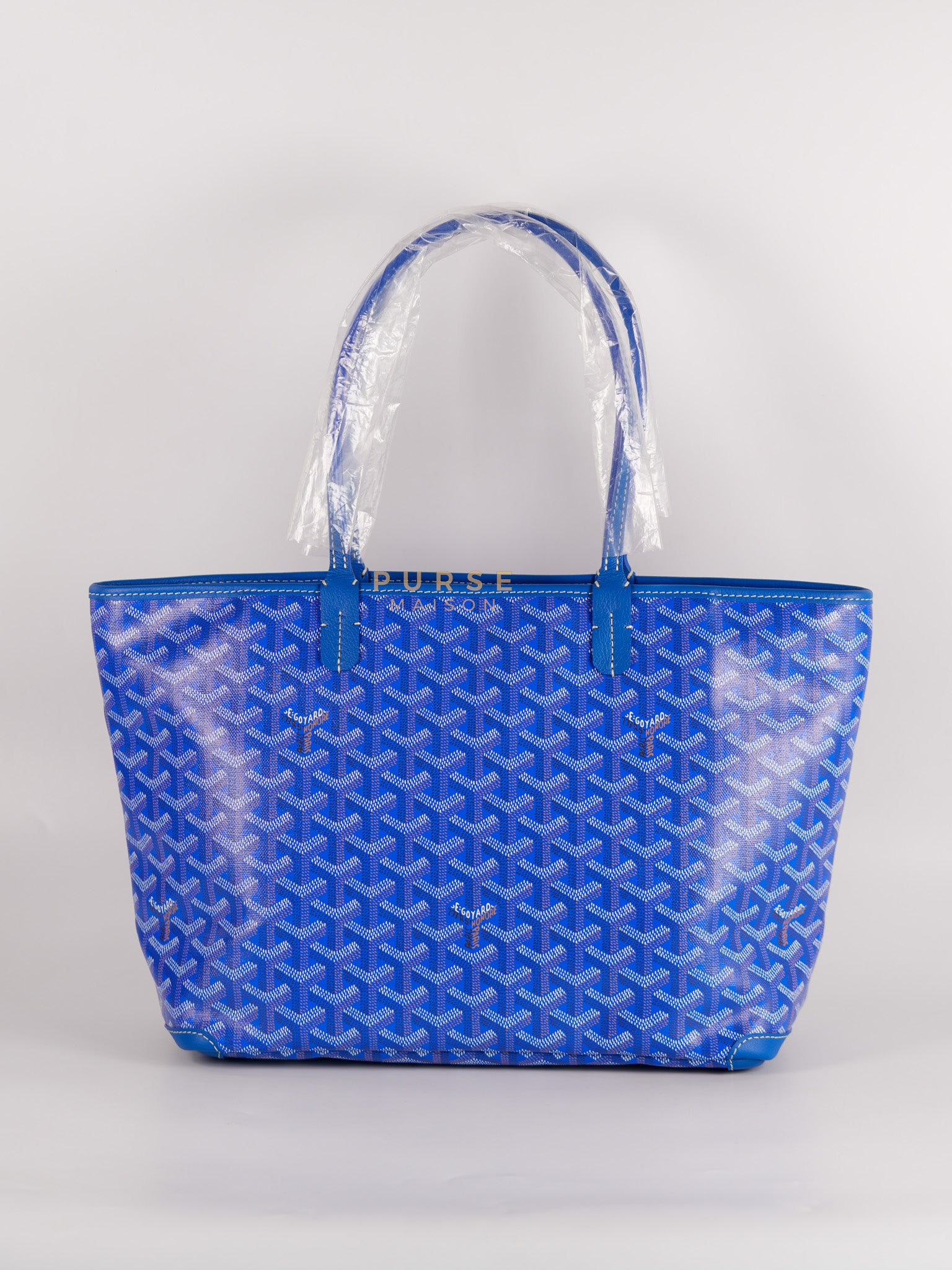 Sac Artois PM Tote Bag in Blue Goyardine Canvas | Purse Maison Luxury Bags Shop