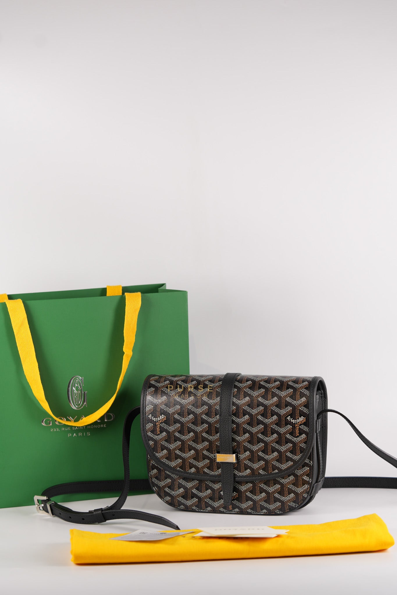 Sac Belvedere PM Bag in Black Goyardine Canvas | Purse Maison Luxury Bags Shop