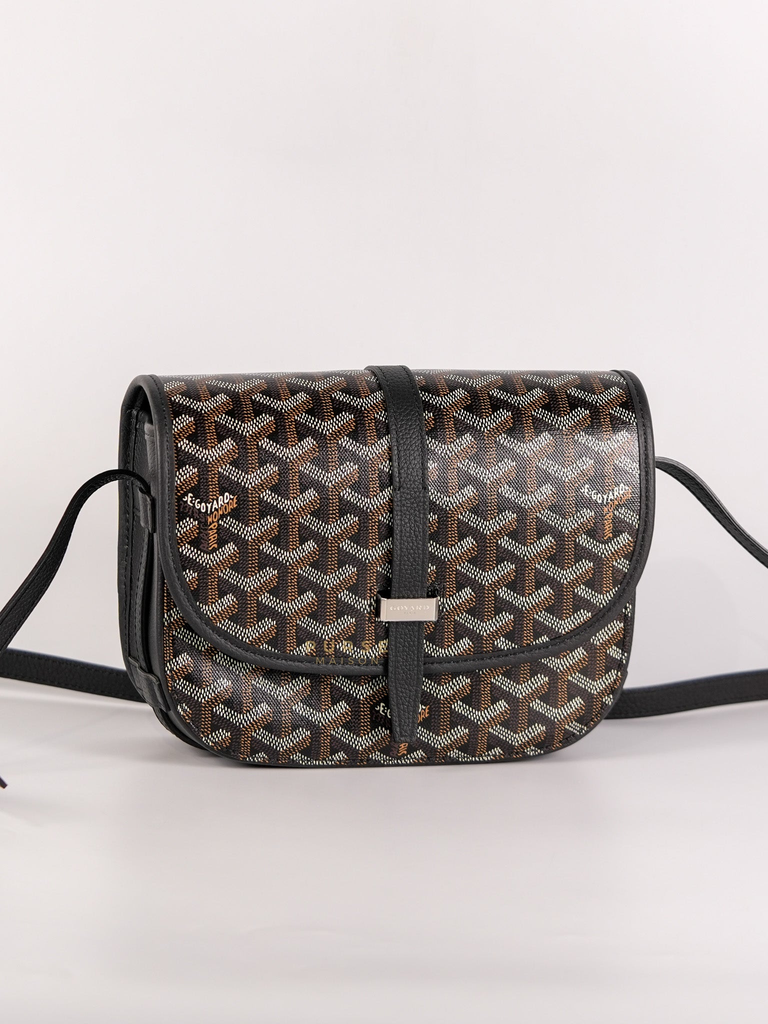 Sac Belvedere PM Bag in Black Goyardine Canvas | Purse Maison Luxury Bags Shop