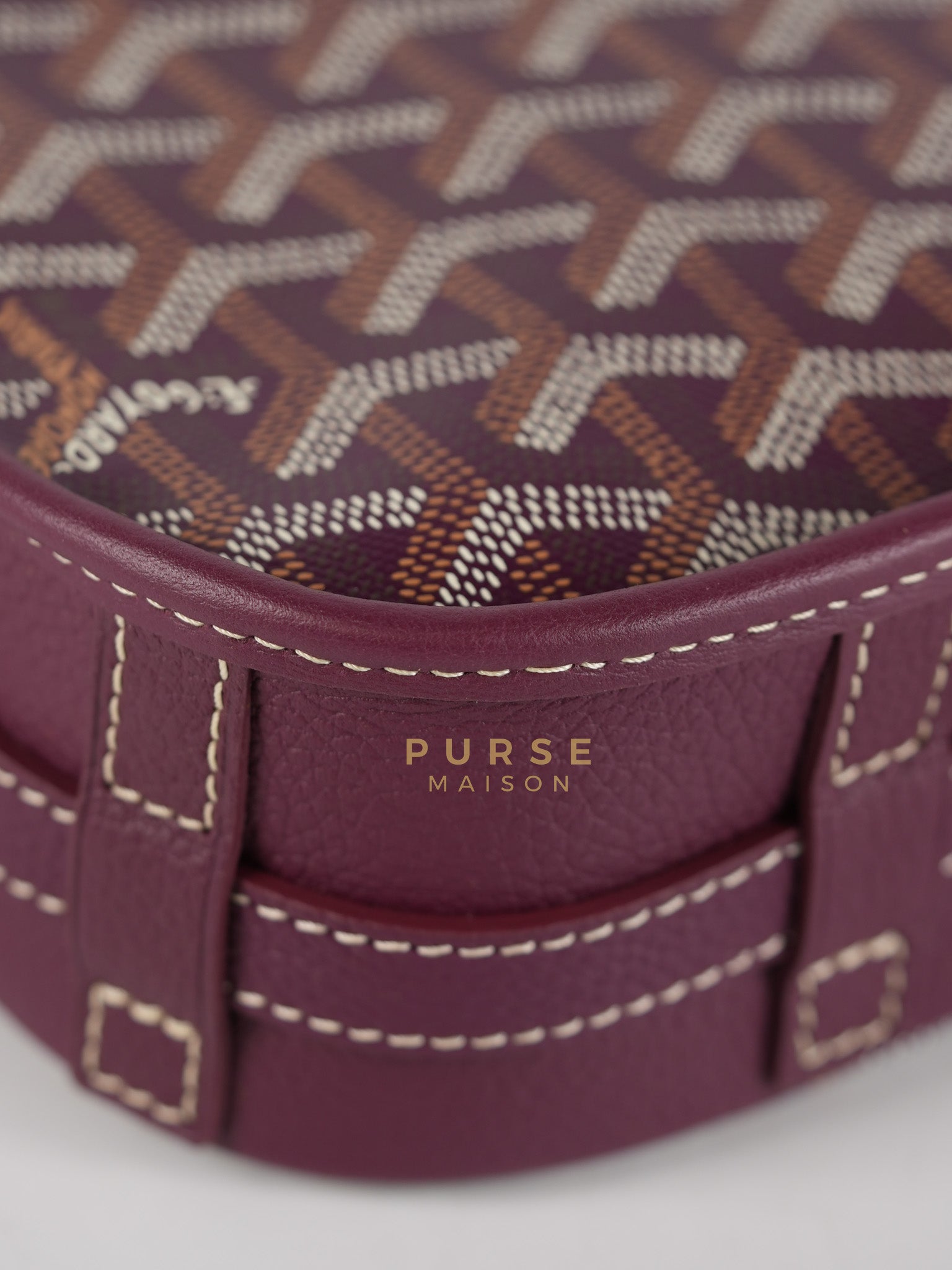Sac Belvedere PM Bag in Bordeaux Goyardine Canvas | Purse Maison Luxury Bags Shop