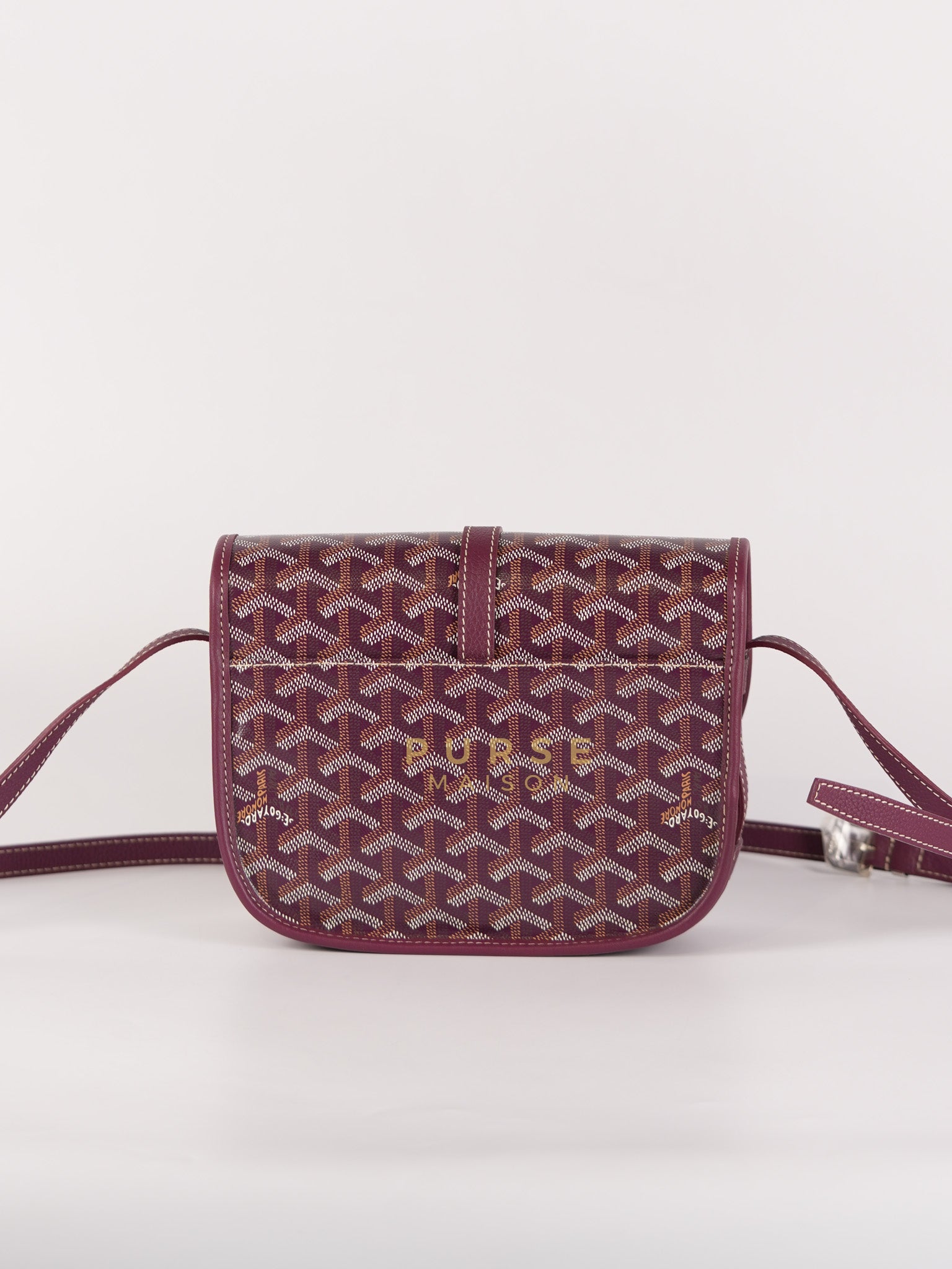 Sac Belvedere PM Bag in Bordeaux Goyardine Canvas | Purse Maison Luxury Bags Shop