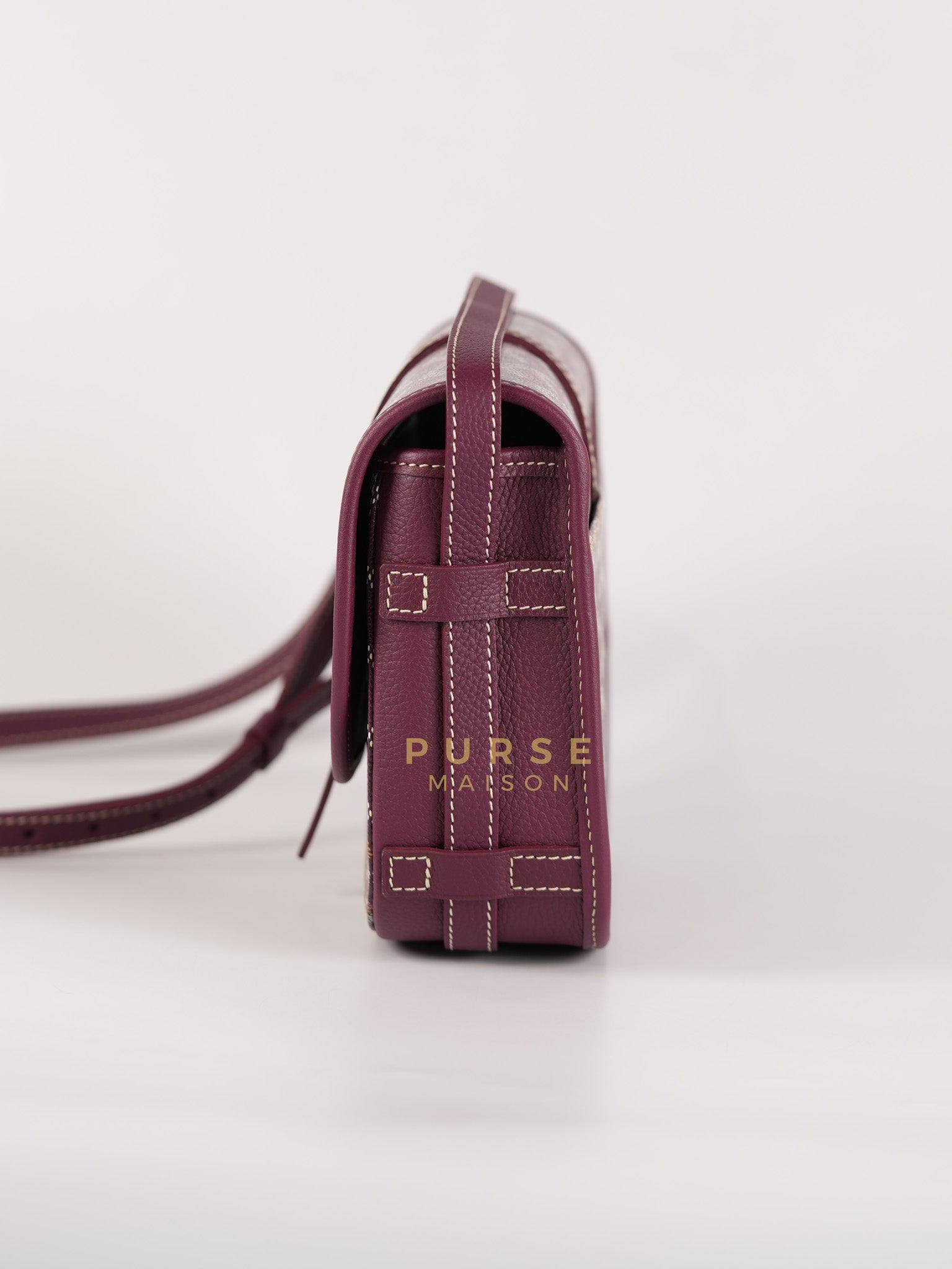 Sac Belvedere PM Bag in Bordeaux Goyardine Canvas | Purse Maison Luxury Bags Shop