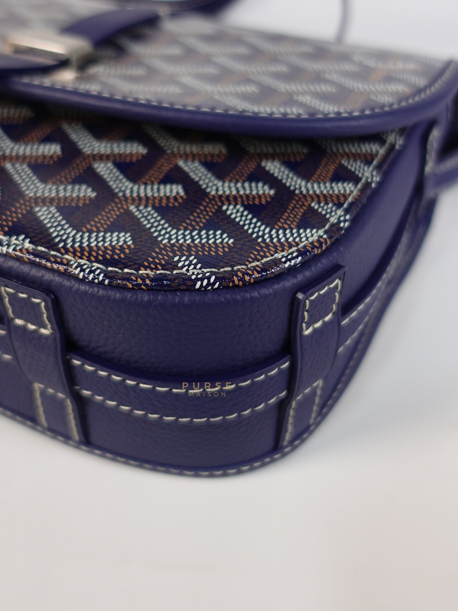 Sac Belvedere PM Bag in Navy Blue Goyardine Canvas | Purse Maison Luxury Bags Shop