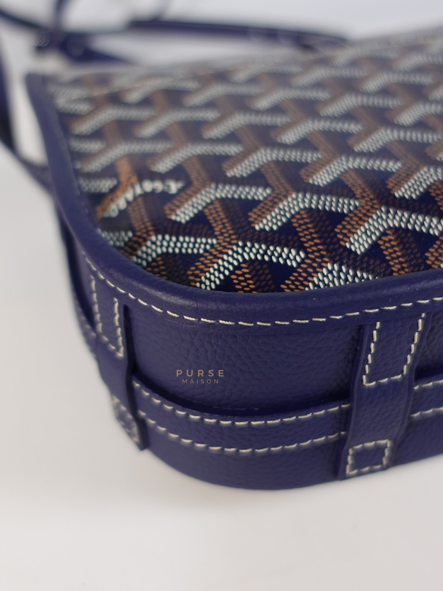 Sac Belvedere PM Bag in Navy Blue Goyardine Canvas | Purse Maison Luxury Bags Shop