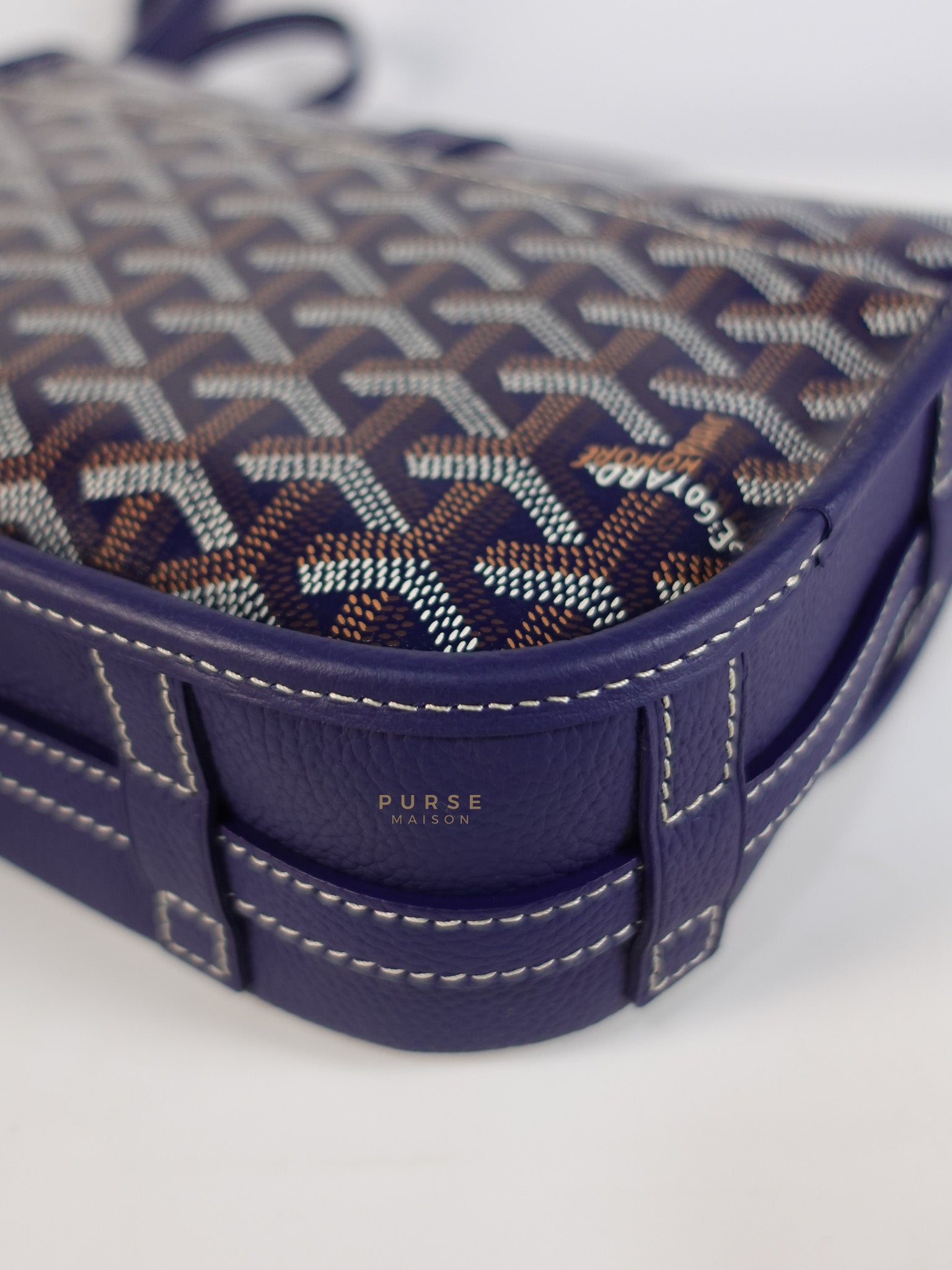 Sac Belvedere PM Bag in Navy Blue Goyardine Canvas | Purse Maison Luxury Bags Shop