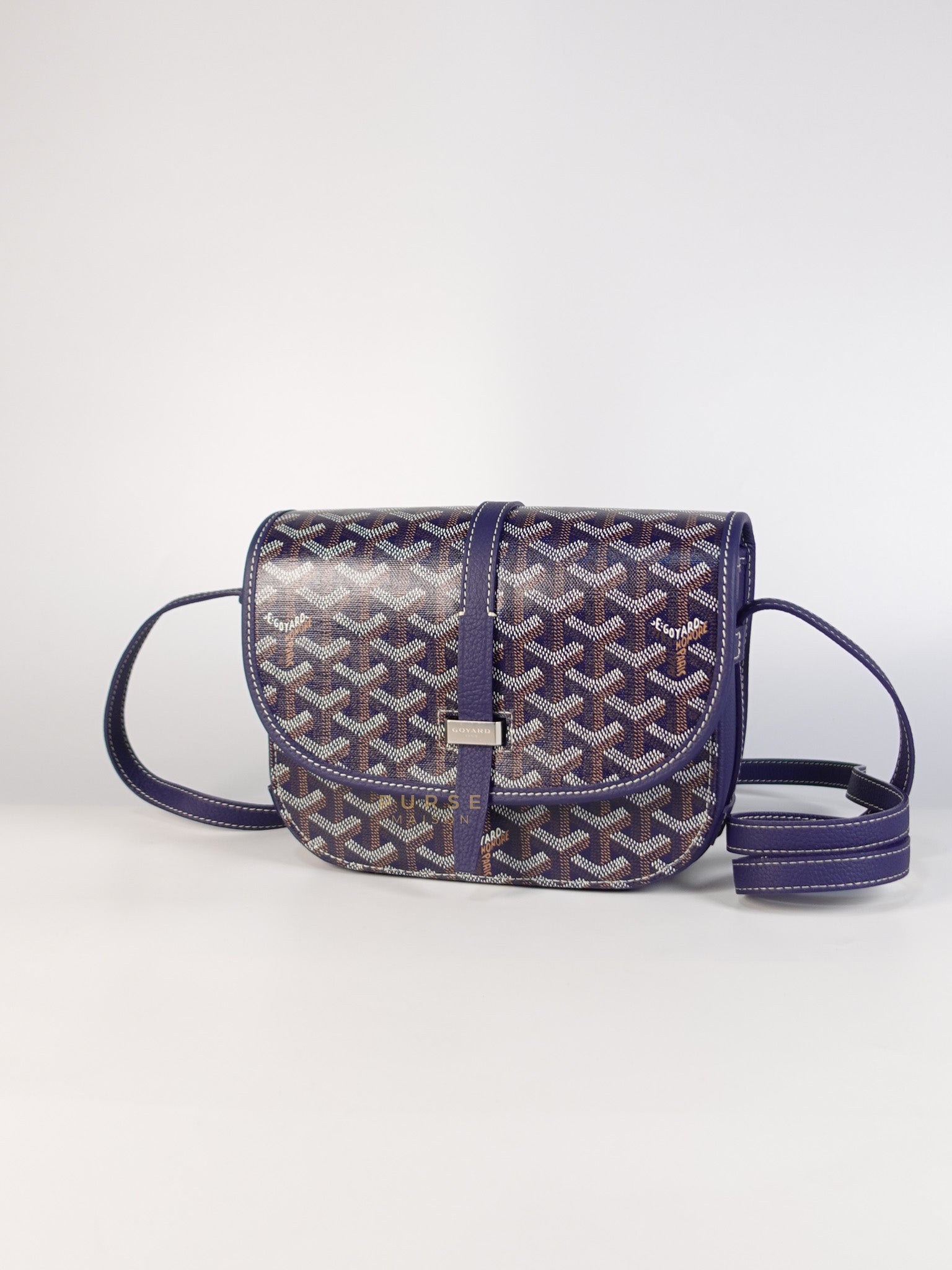 Sac Belvedere PM Bag in Navy Blue Goyardine Canvas | Purse Maison Luxury Bags Shop
