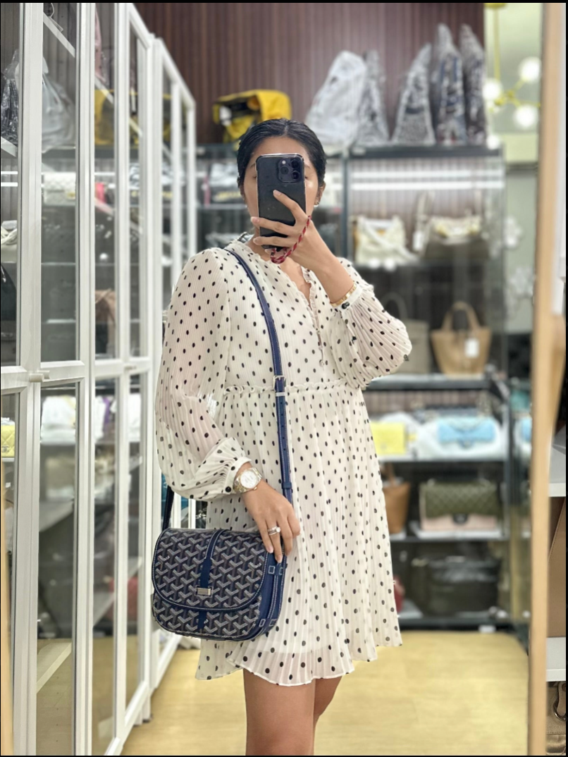 Sac Belvedere PM Bag in Navy Blue Goyardine Canvas | Purse Maison Luxury Bags Shop