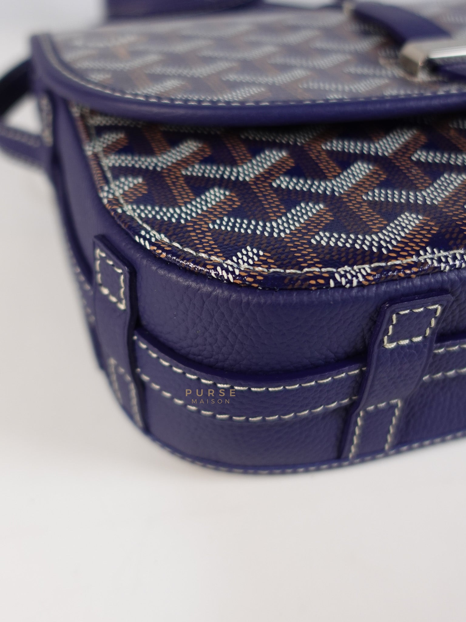 Sac Belvedere PM Bag in Navy Blue Goyardine Canvas | Purse Maison Luxury Bags Shop