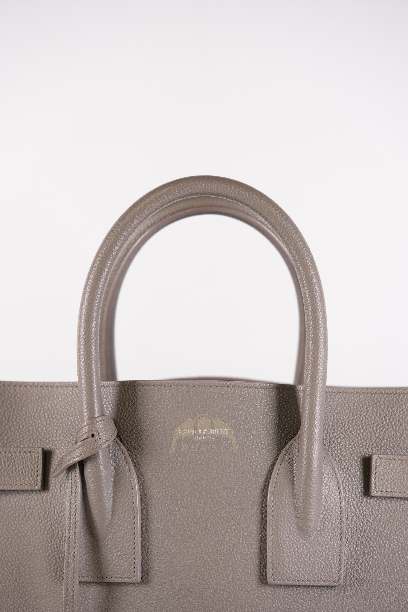 Sac De Jour Small in Gray Grained Calfskin Leather Shoulder Bag | Purse Maison Luxury Bags Shop