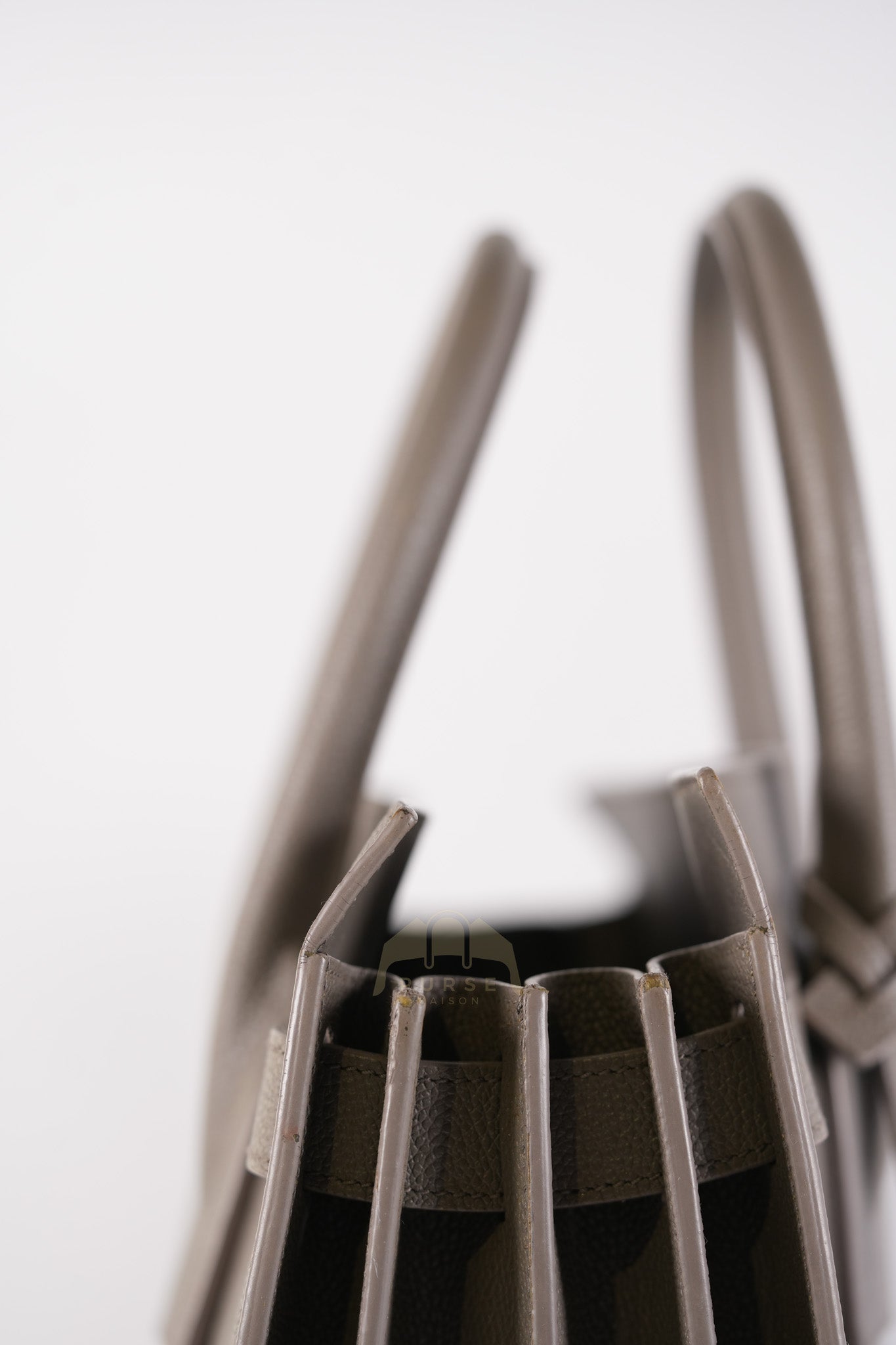 Sac De Jour Small in Gray Grained Calfskin Leather Shoulder Bag | Purse Maison Luxury Bags Shop