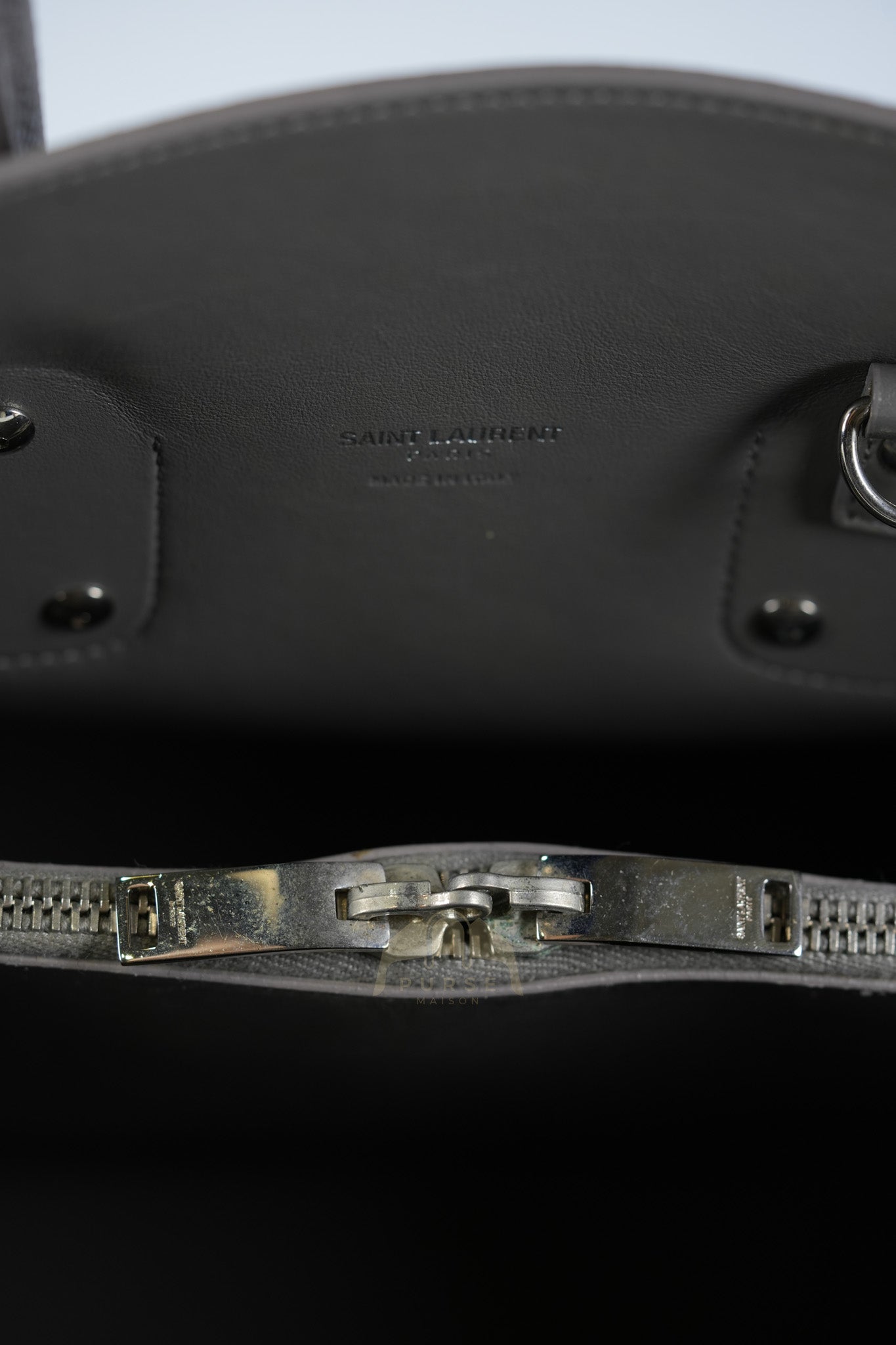 Sac De Jour Small in Gray Grained Calfskin Leather Shoulder Bag | Purse Maison Luxury Bags Shop