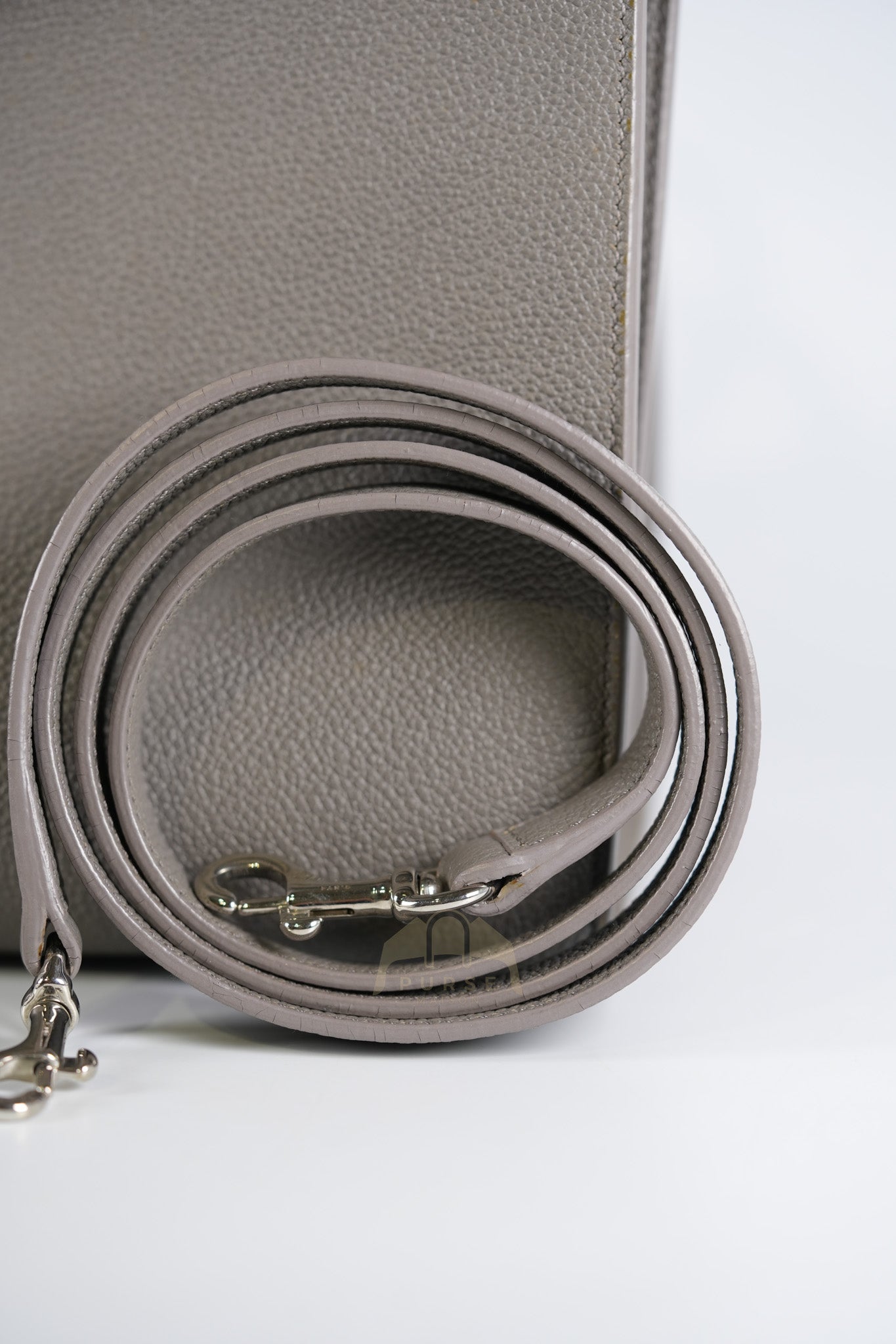Sac De Jour Small in Gray Grained Calfskin Leather Shoulder Bag | Purse Maison Luxury Bags Shop