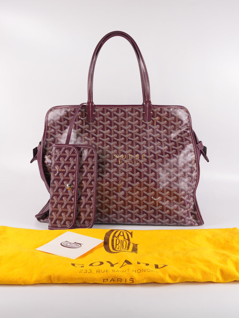 Sac Hardy PM in Burgundy Goyardine Canvas Tote Bag | Purse Maison Luxury Bags Shop
