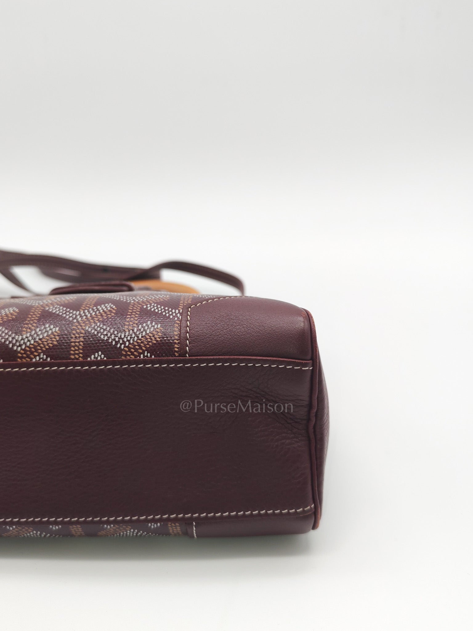 Sac Mini Saigon Souple Bag in Burgunndy Goyardine Canvas | Purse Maison Luxury Bags Shop
