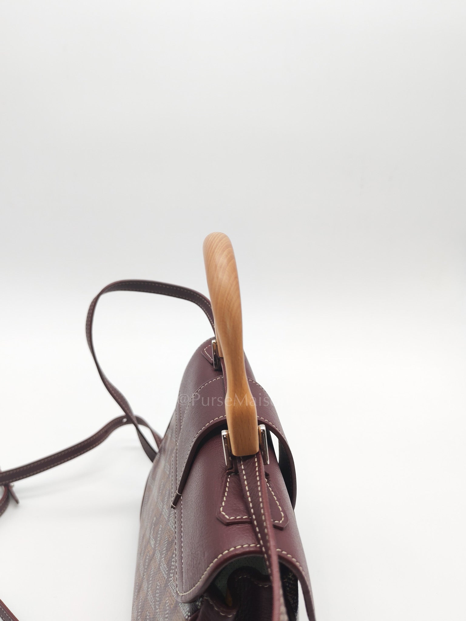 Sac Mini Saigon Souple Bag in Burgunndy Goyardine Canvas | Purse Maison Luxury Bags Shop