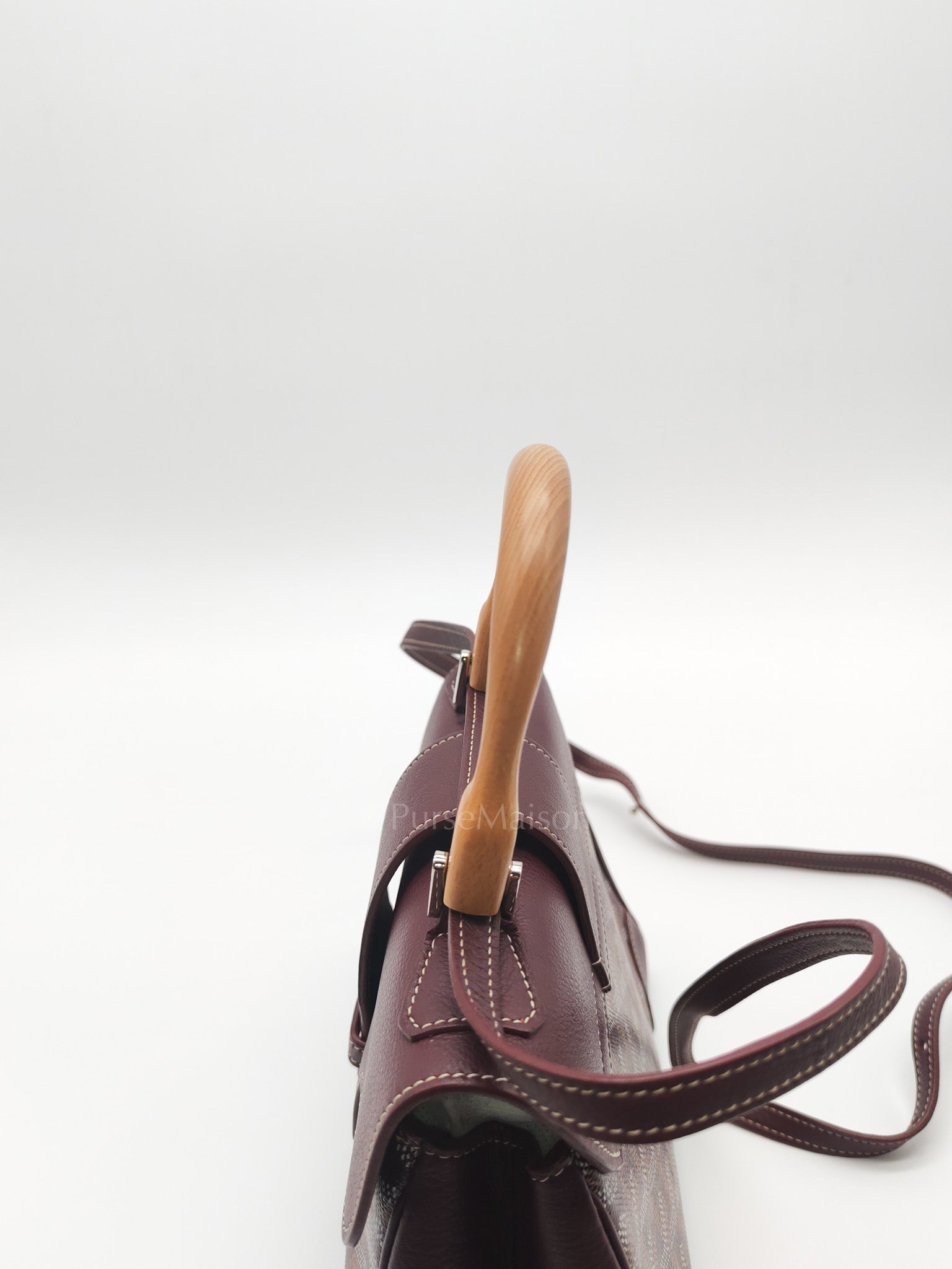 Sac Mini Saigon Souple Bag in Burgunndy Goyardine Canvas | Purse Maison Luxury Bags Shop