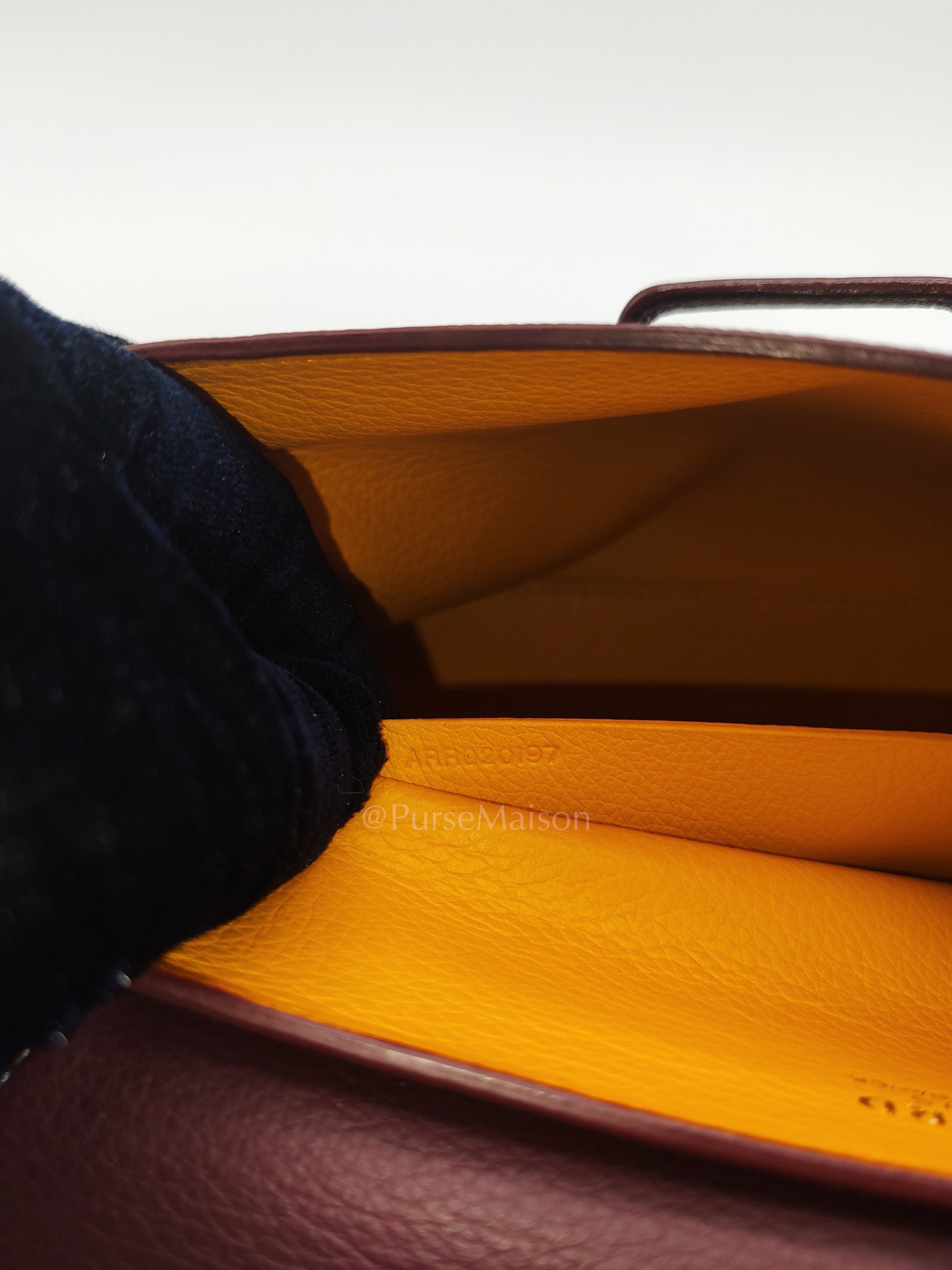 Sac Mini Saigon Souple Bag in Burgunndy Goyardine Canvas | Purse Maison Luxury Bags Shop