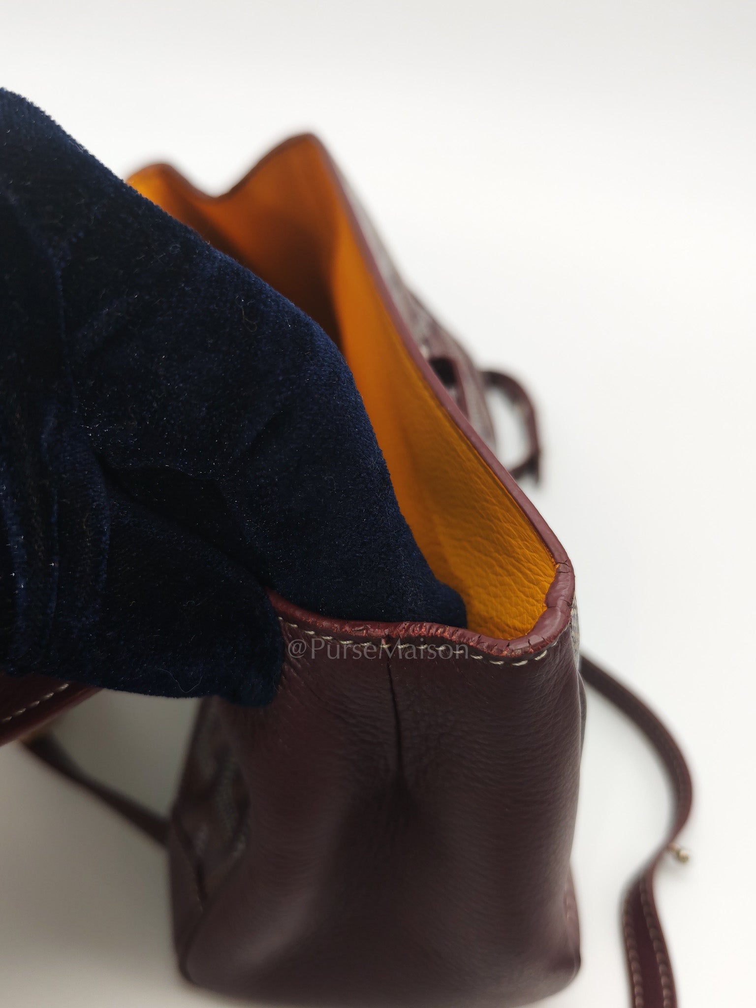 Sac Mini Saigon Souple Bag in Burgunndy Goyardine Canvas | Purse Maison Luxury Bags Shop