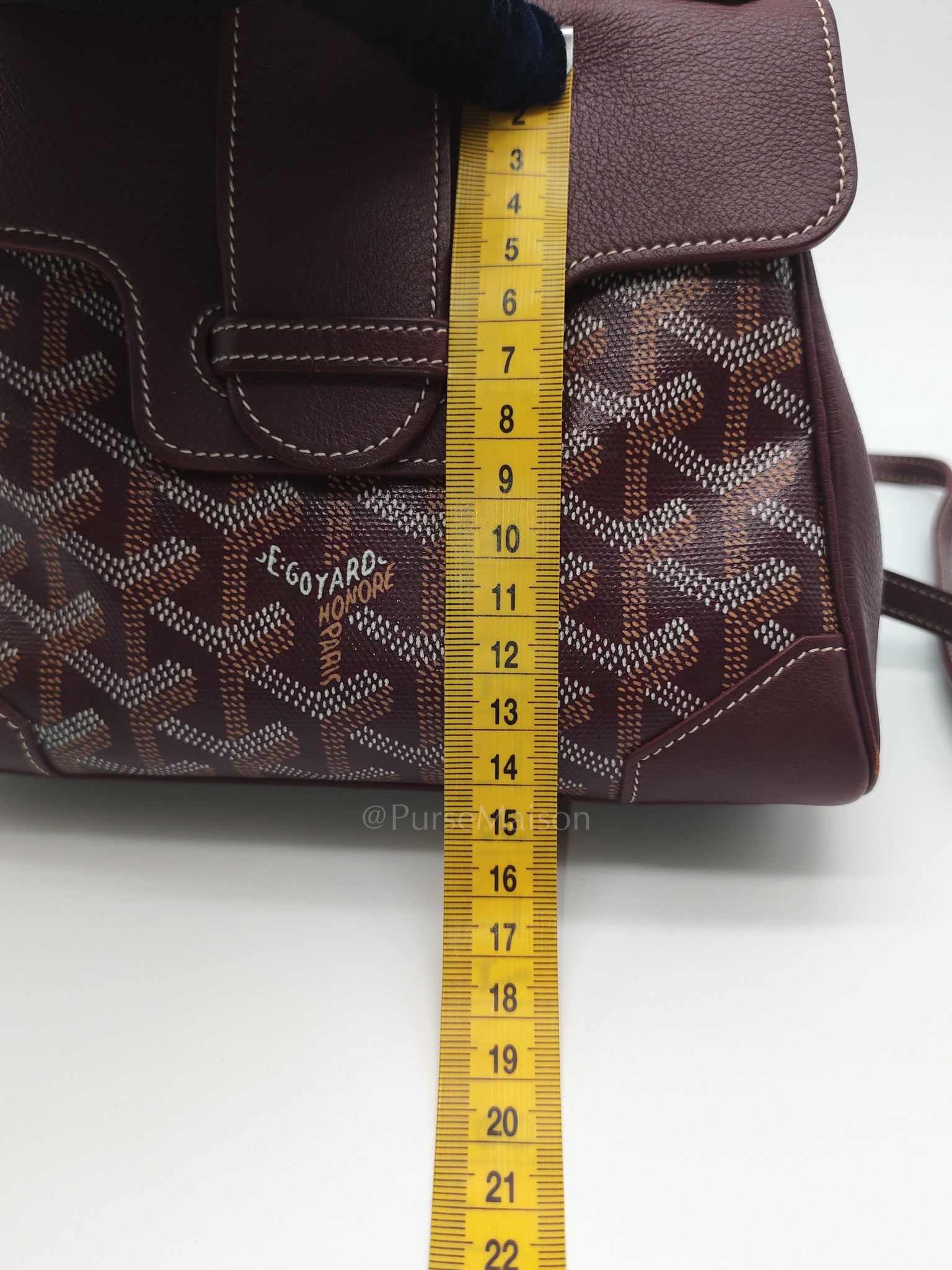 Sac Mini Saigon Souple Bag in Burgunndy Goyardine Canvas | Purse Maison Luxury Bags Shop