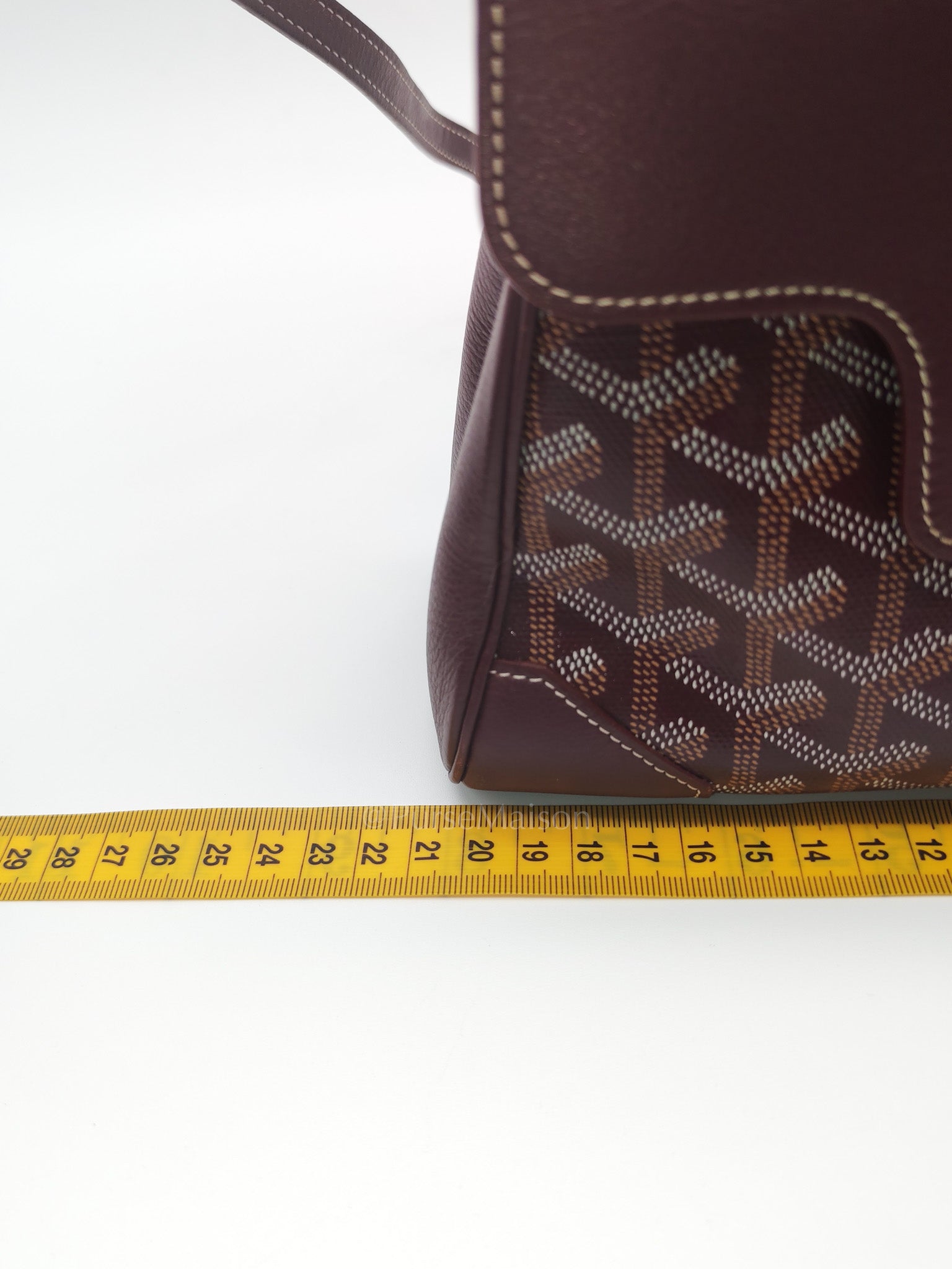 Sac Mini Saigon Souple Bag in Burgunndy Goyardine Canvas | Purse Maison Luxury Bags Shop