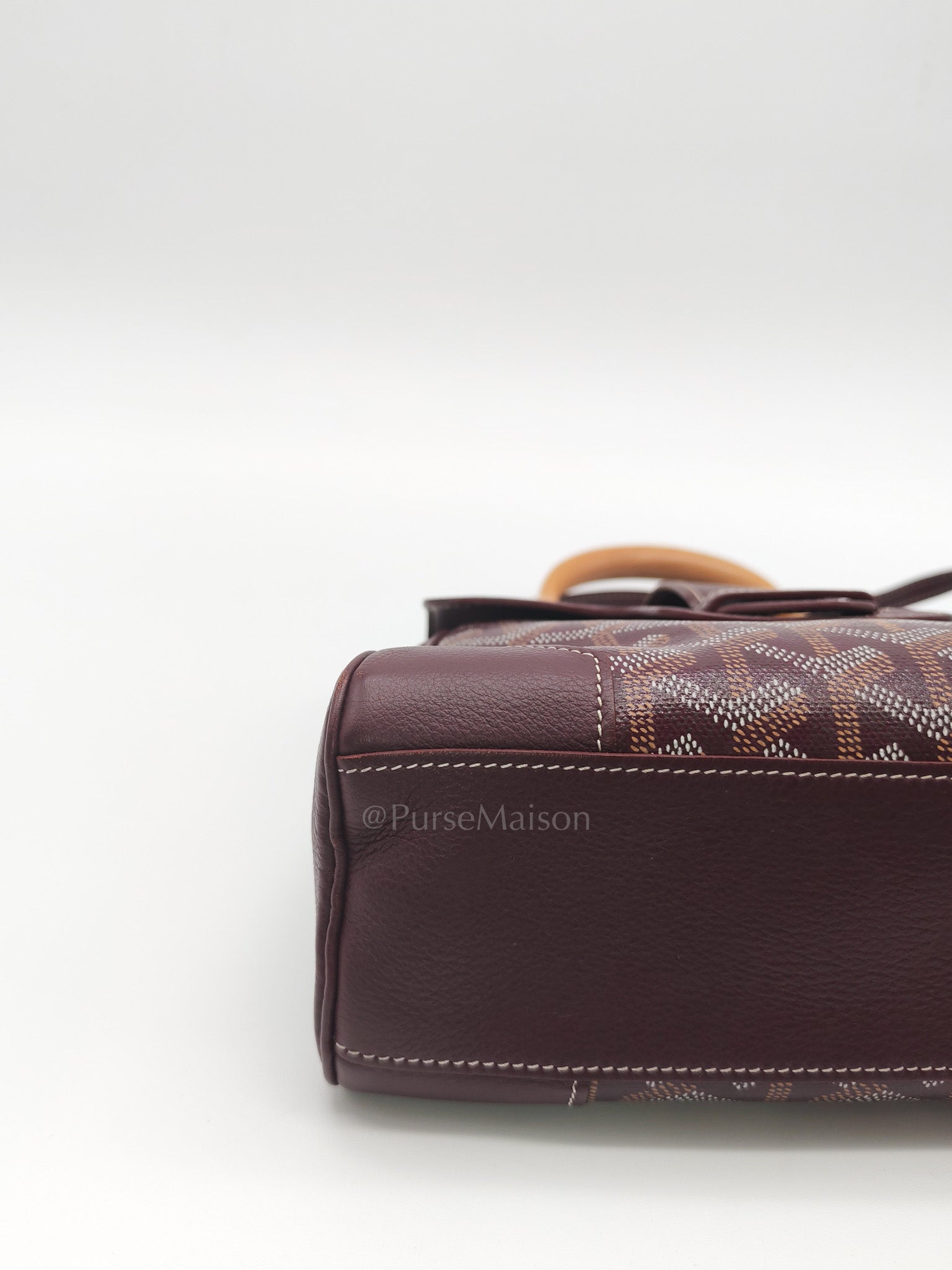 Sac Mini Saigon Souple Bag in Burgunndy Goyardine Canvas | Purse Maison Luxury Bags Shop