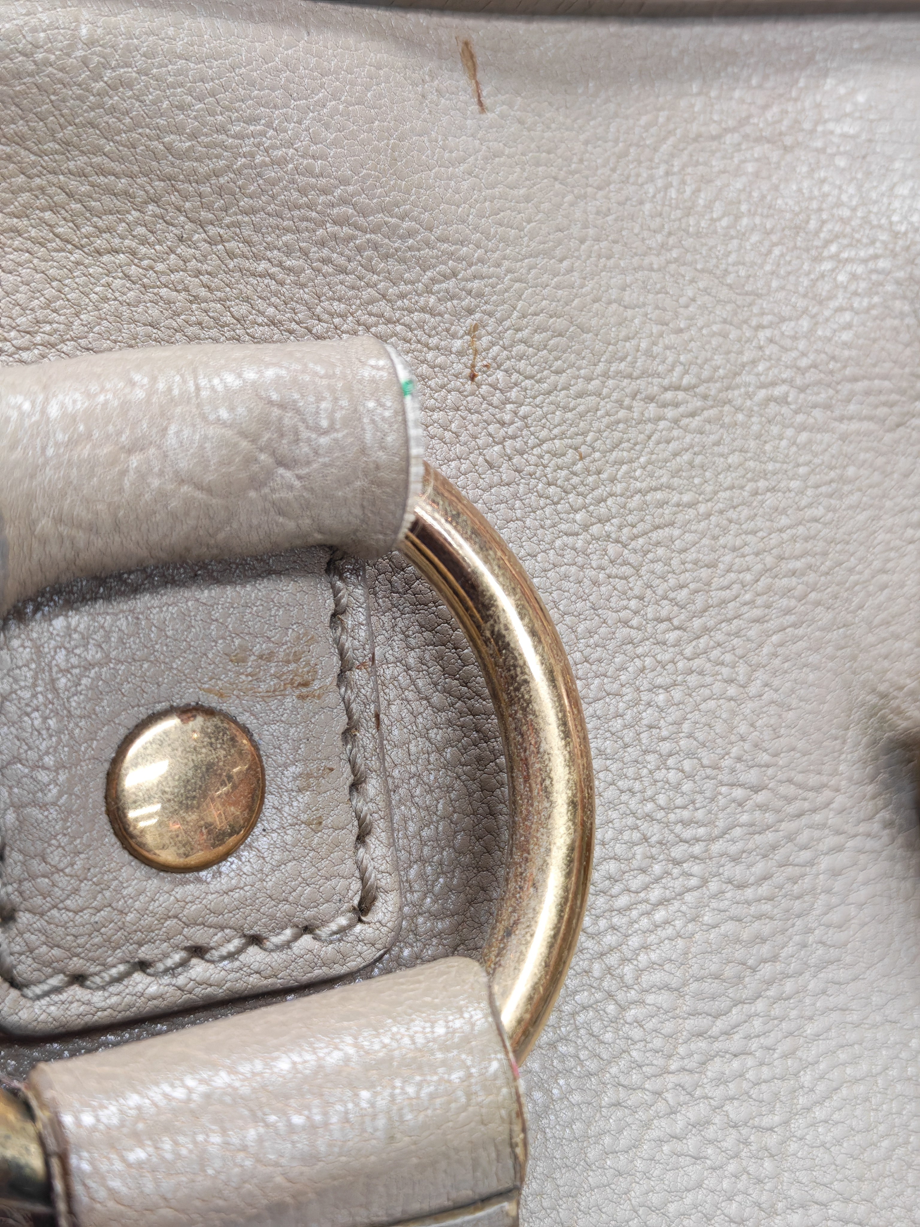 Sac Muse in Dark Beige Calfskin Leather and Aged Gold Hardware | Purse Maison Luxury Bags Shop