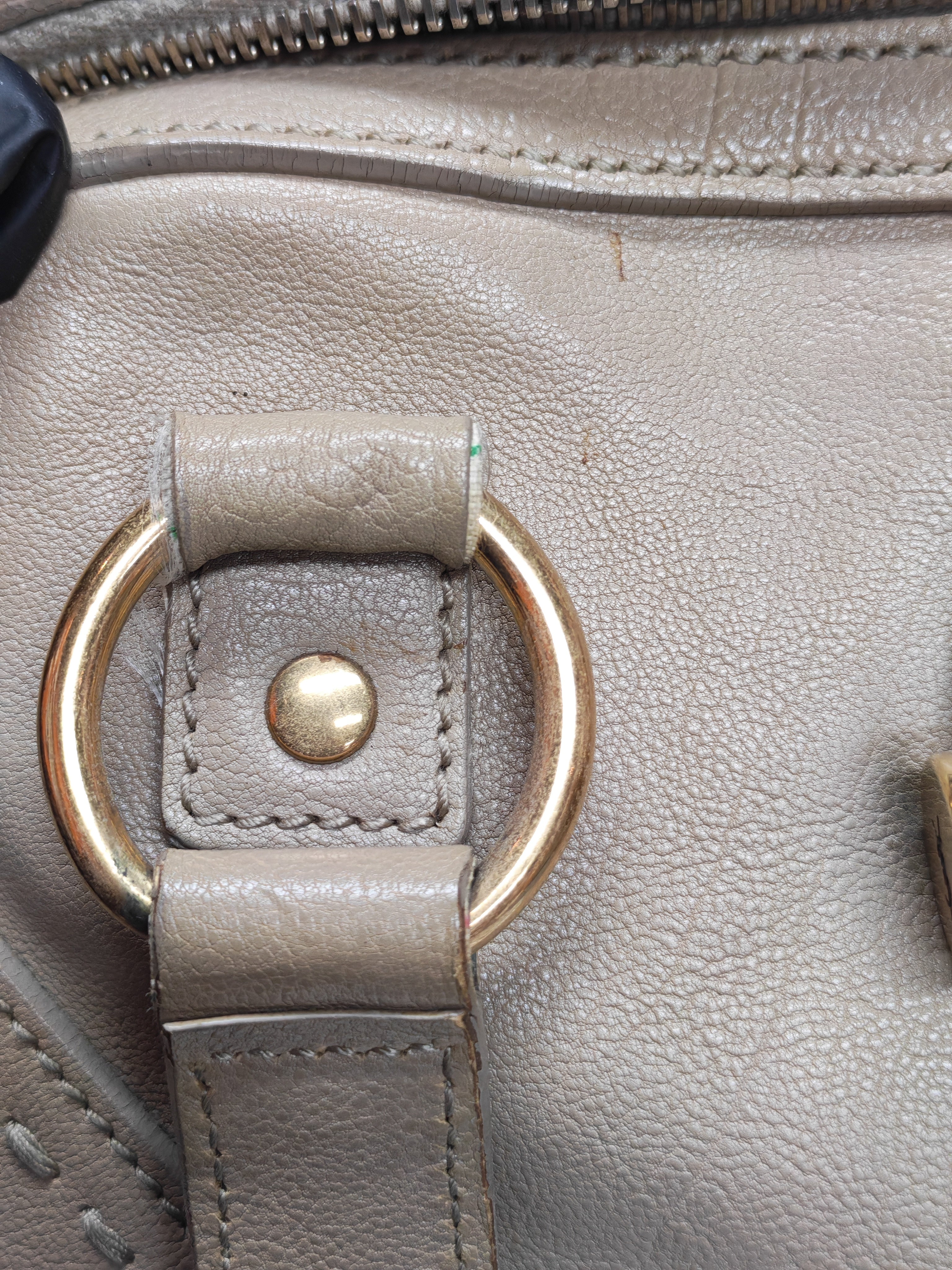 Sac Muse in Dark Beige Calfskin Leather and Aged Gold Hardware | Purse Maison Luxury Bags Shop