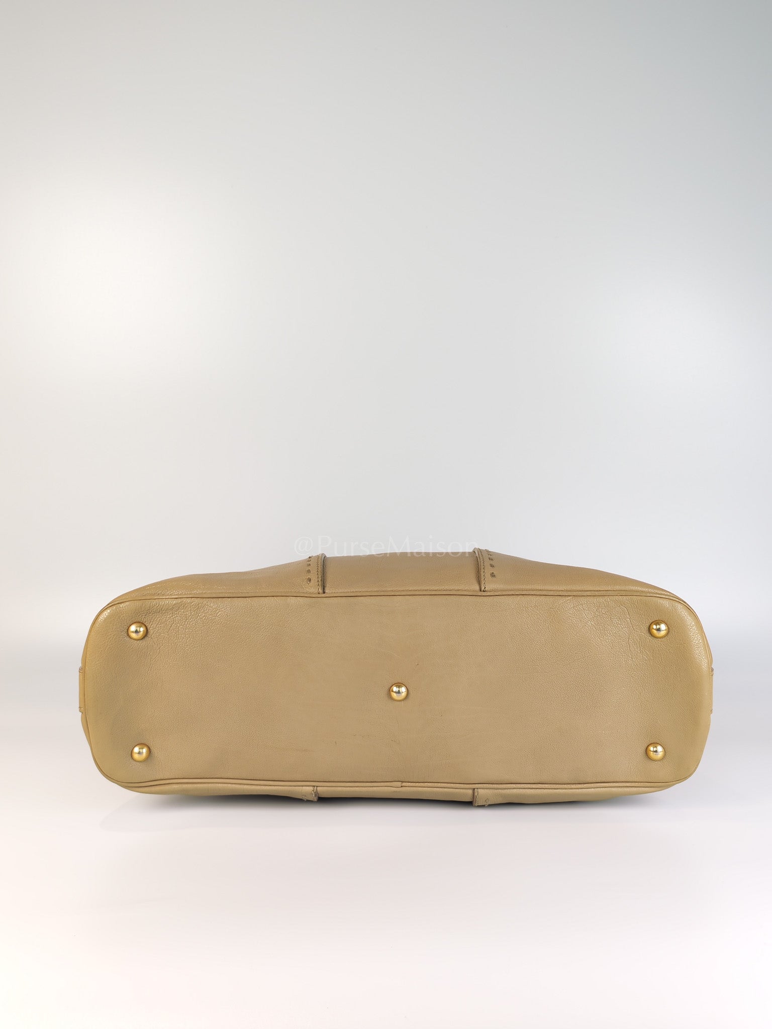 Sac Muse in Dark Beige Calfskin Leather and Aged Gold Hardware | Purse Maison Luxury Bags Shop