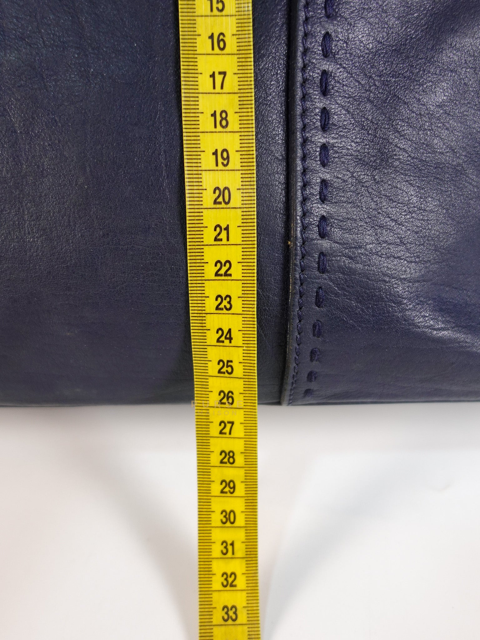 Sac Muse Large Hand Bag In Navy Blue Calfskin Leather Aged Gold Hardware | Purse Maison Luxury Bags Shop