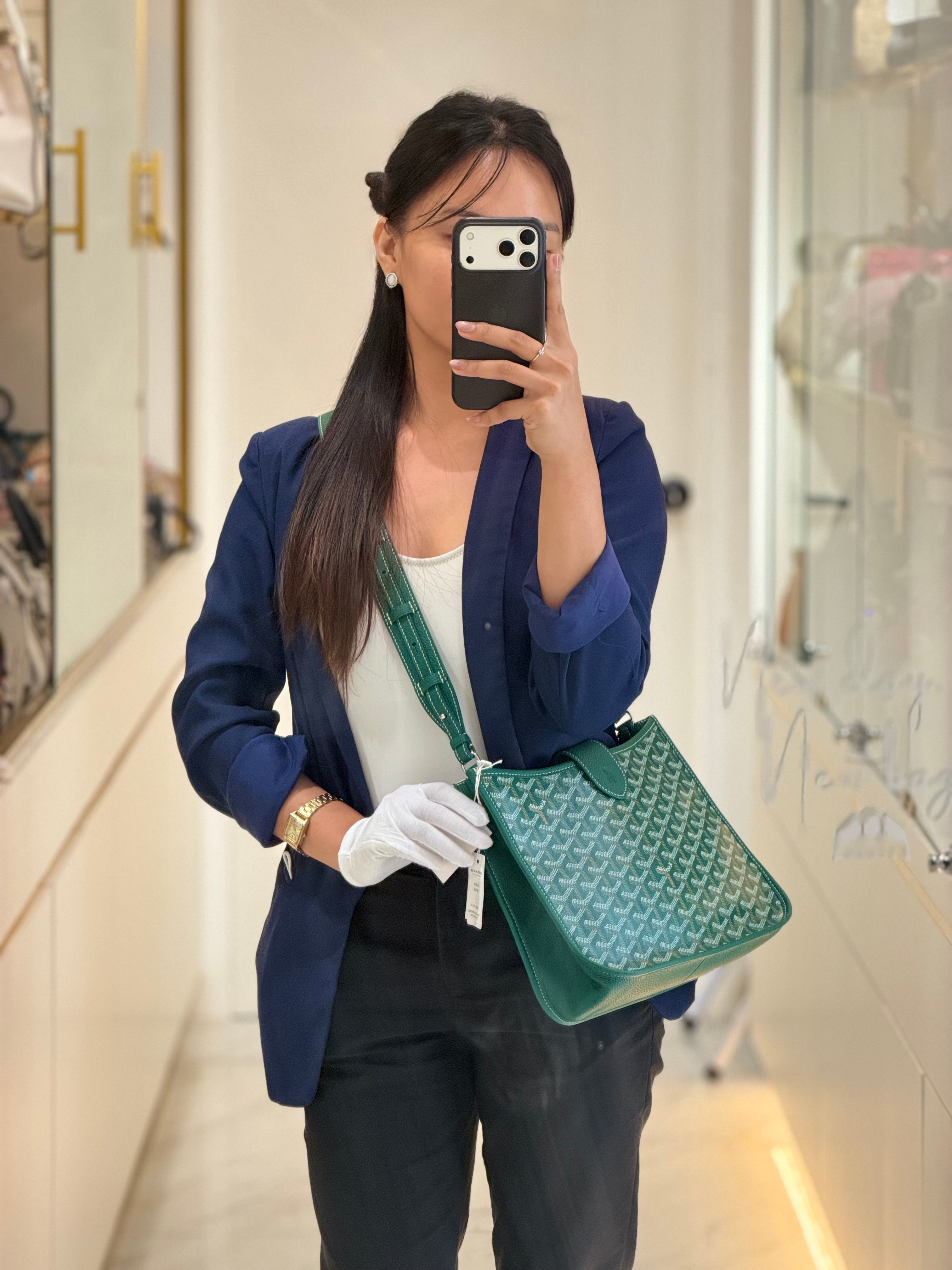 Sac Musette Crossbody Bag PM in Green Goyardine Canvas | Purse Maison Luxury Bags Shop