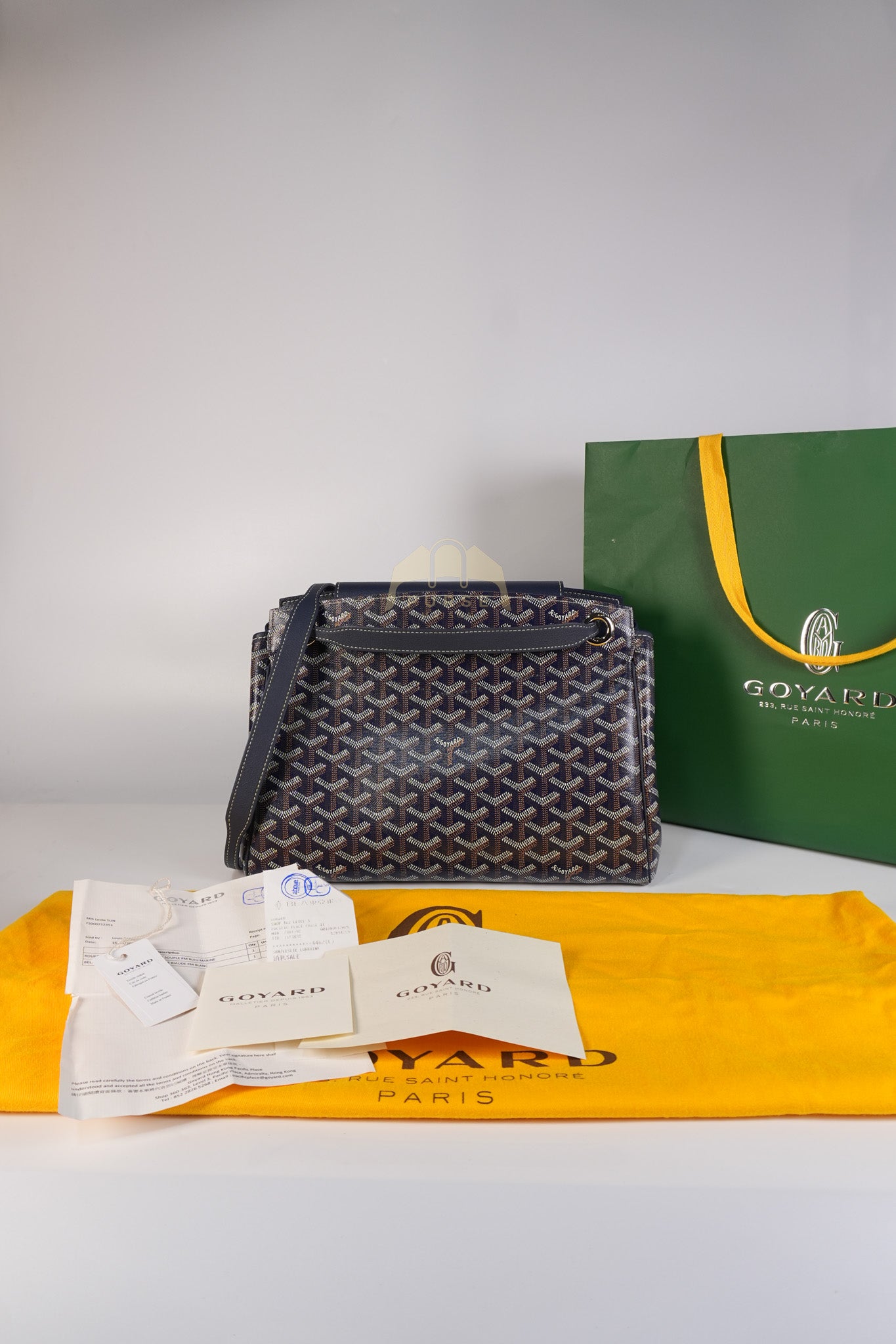 Sac Rouette PM in Navy Blue/ Bleu Marine Goyardine Canvas | Purse Maison Luxury Bags Shop