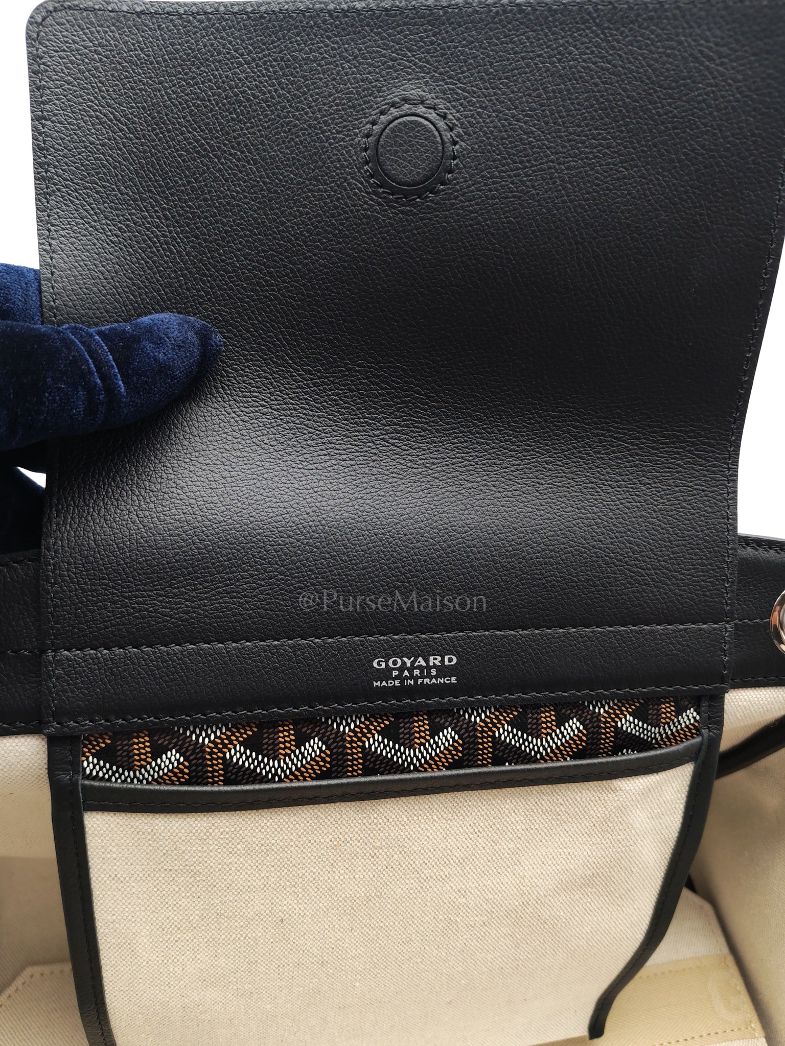 Sac Rouette Souple PM in Noir/Black Goyardine Canvas | Purse Maison Luxury Bags Shop