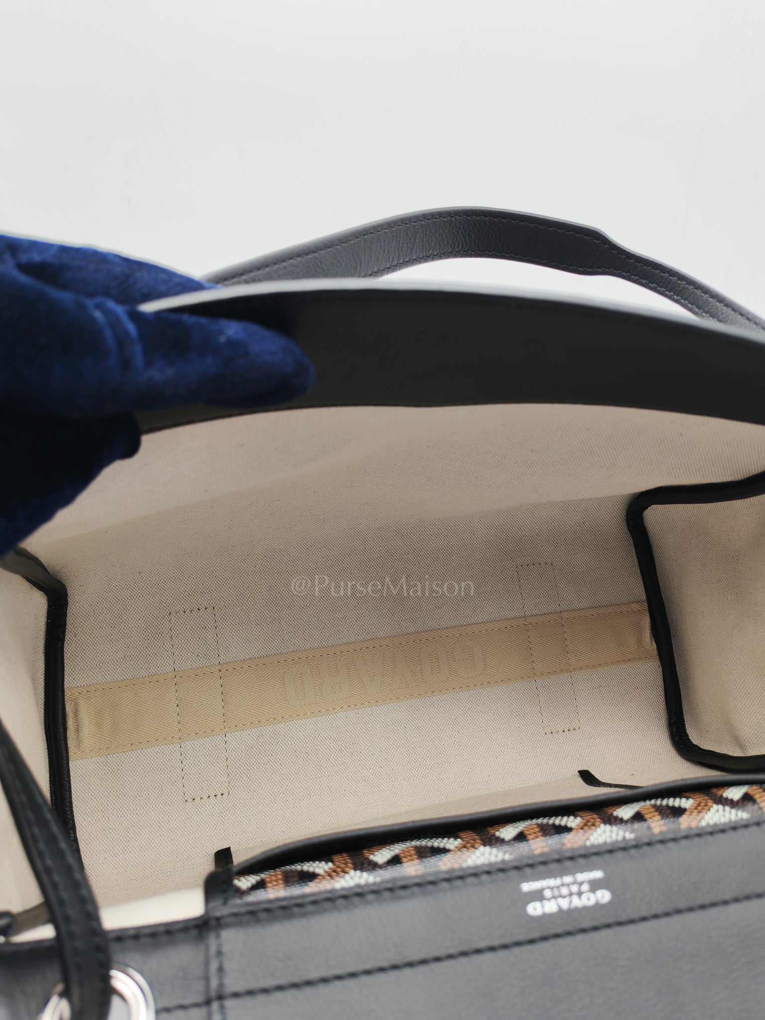 Sac Rouette Souple PM in Noir/Black Goyardine Canvas | Purse Maison Luxury Bags Shop
