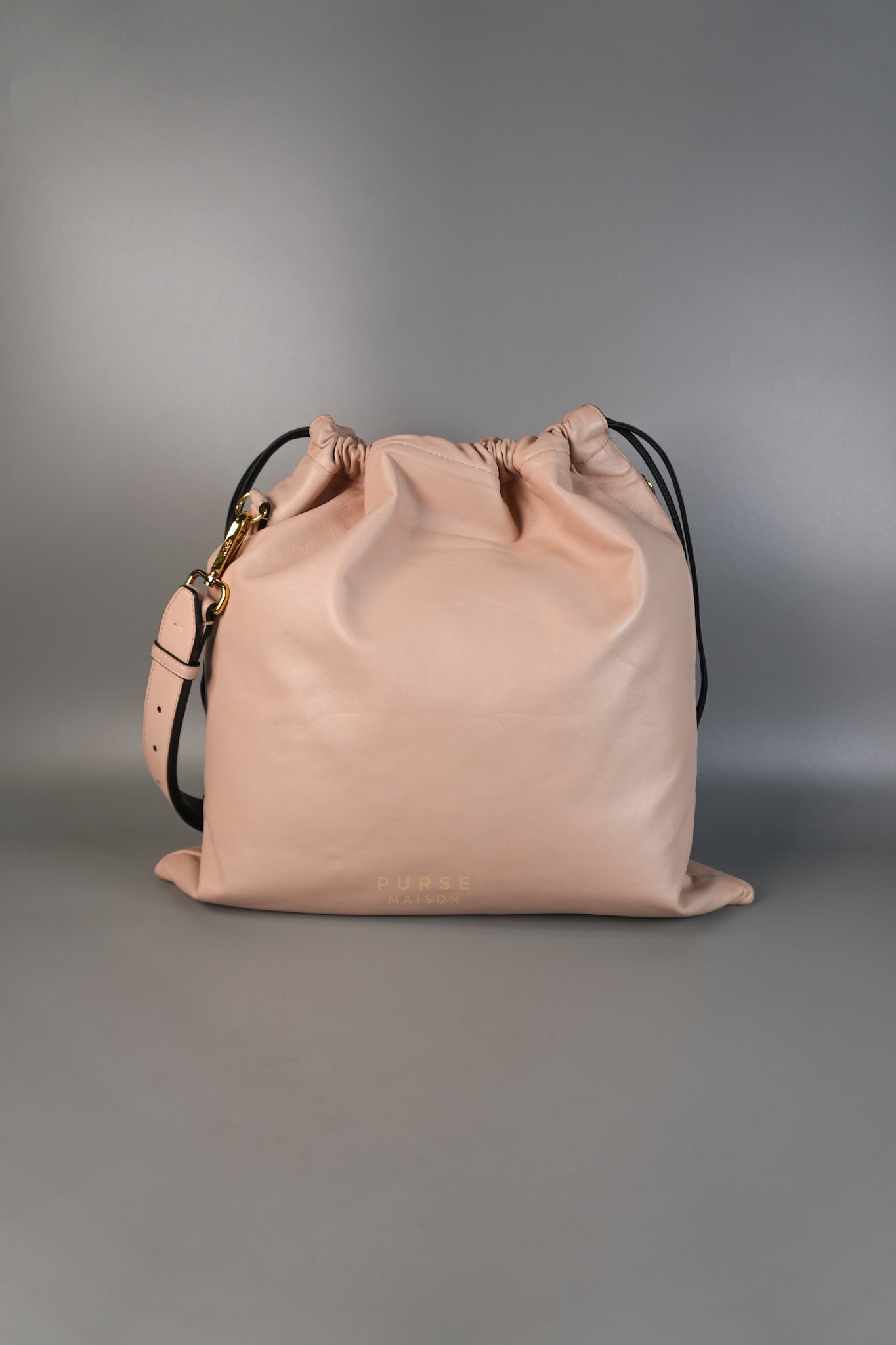 Saccheto Medium Nappa Soft Pink Drawstring Pochette Crossbody Bag | Purse Maison Luxury Bags Shop