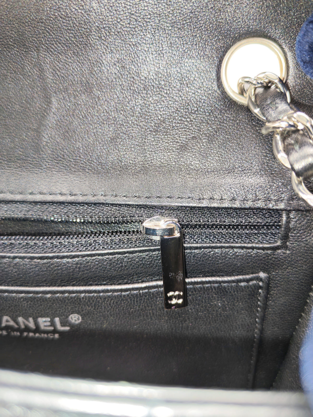 Chanel Classic Mini Rectangular Flap Bag in Black Lambskin Leather Silver Hardware (Series 25)