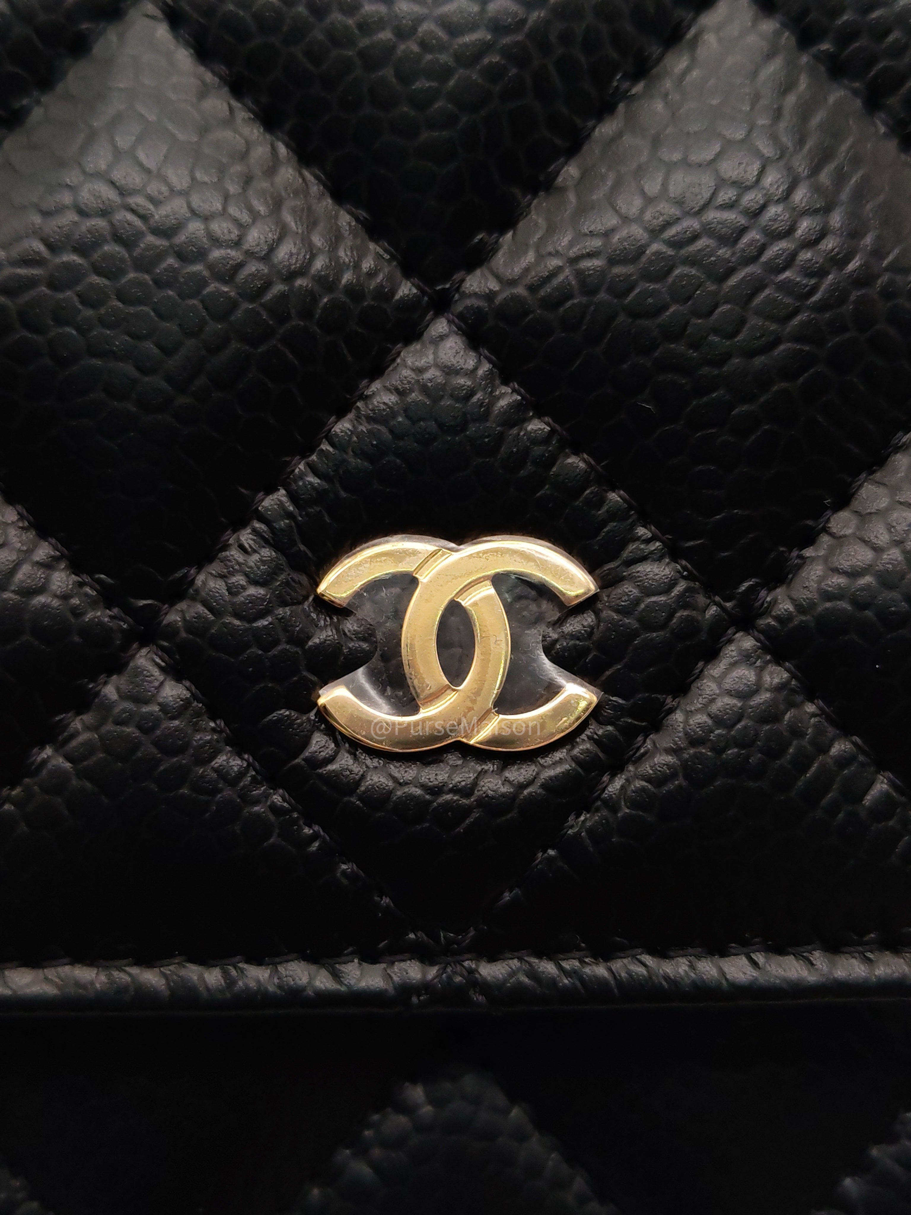 Chanel Classic Wallet on Chain (WOC) Black Caviar Leather Gold Hardware Microchip (EU****3L)