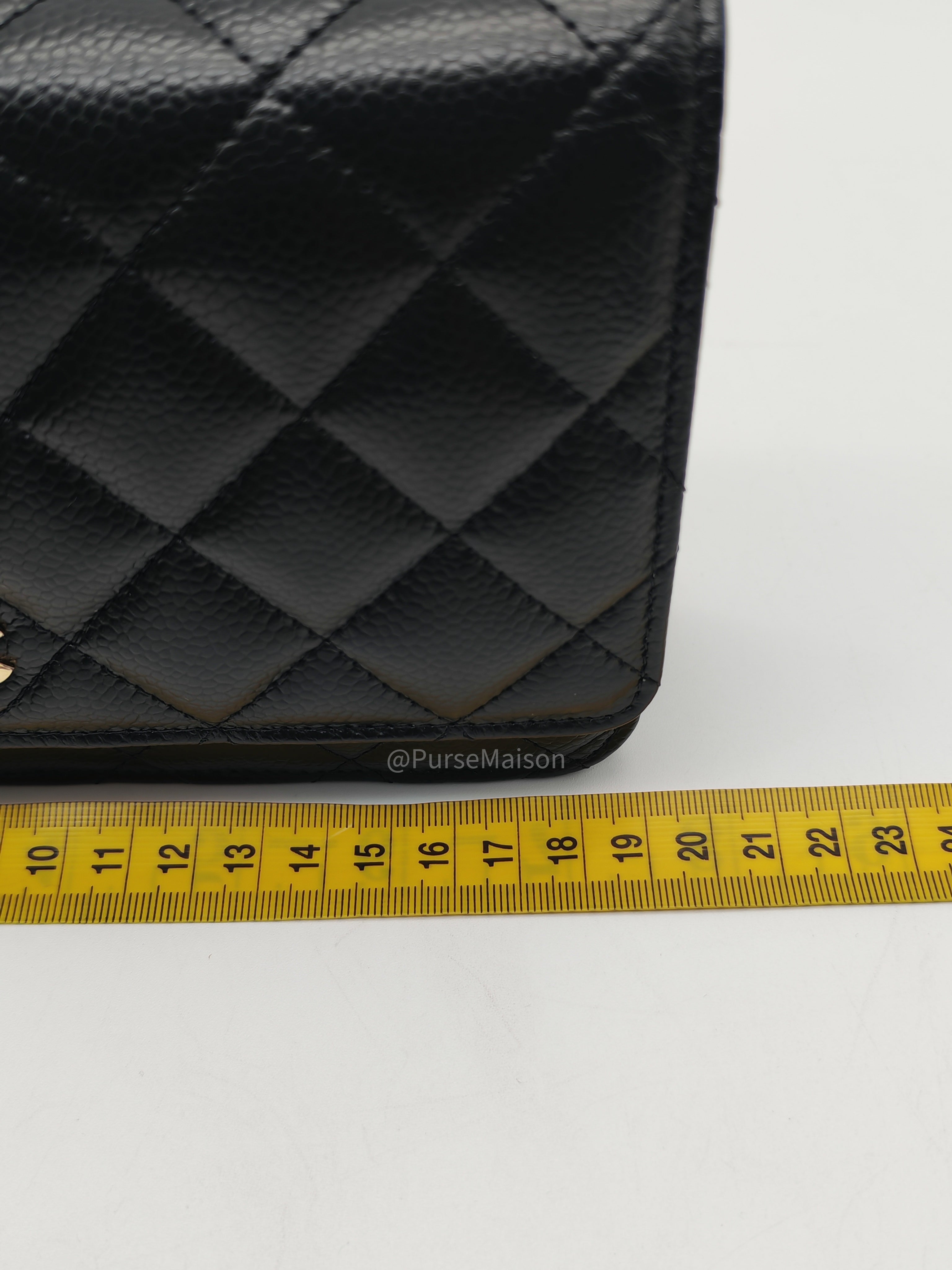 Chanel Classic Wallet on Chain (WOC) Black Caviar Leather Gold Hardware Microchip (EU****3L)