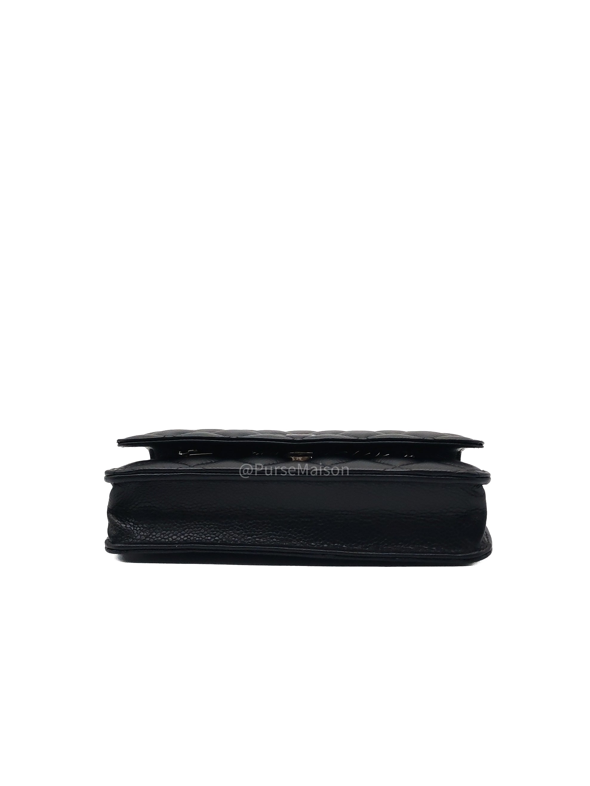 Chanel Classic Wallet on Chain (WOC) Black Caviar Leather Gold Hardware Microchip (EU****3L)